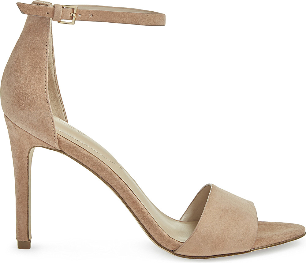 Lyst - ALDO Fiolla Suede Heeled Sandals in Natural
