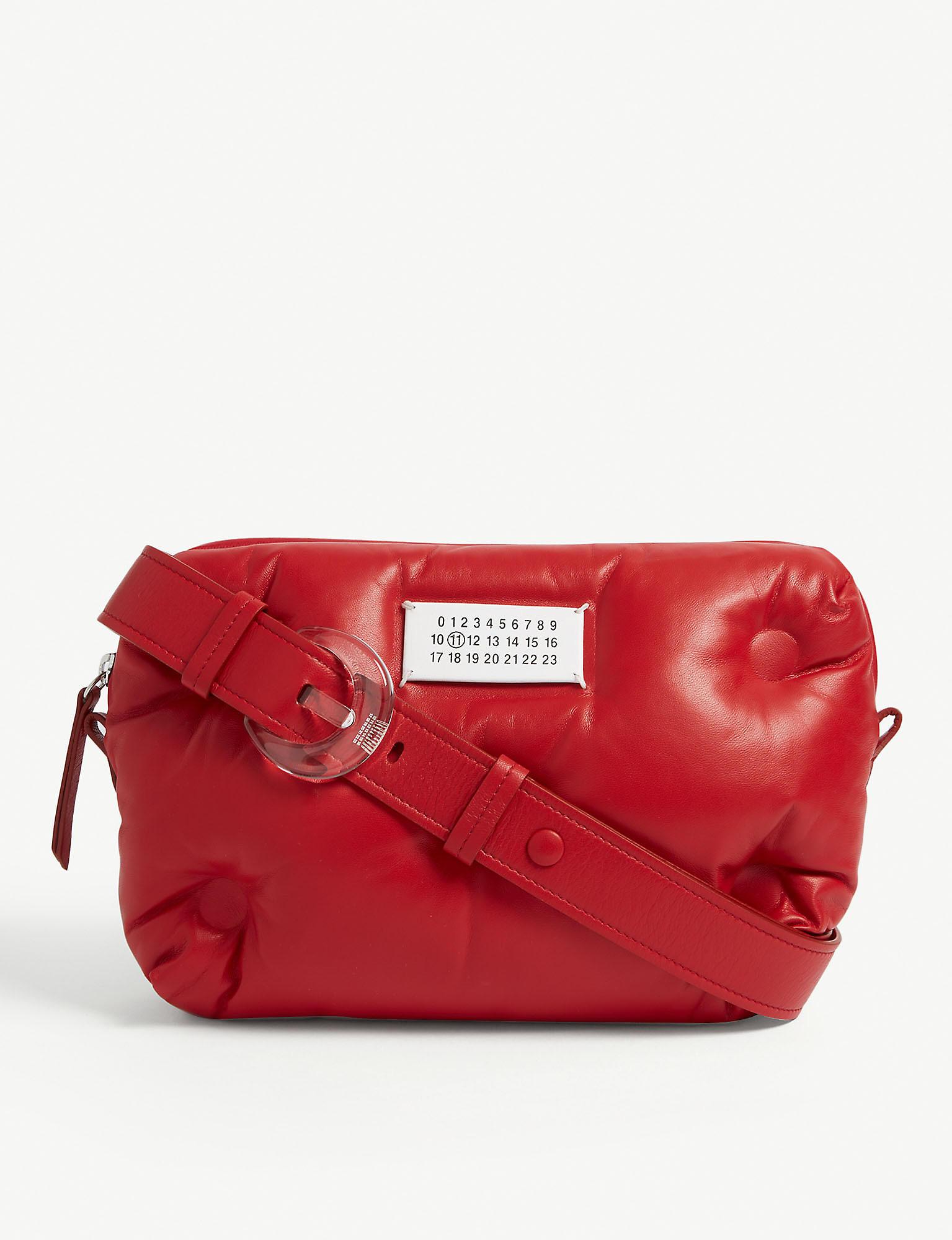 Maison Margiela Pillow Leather Cross Body Bag in Red - Lyst
