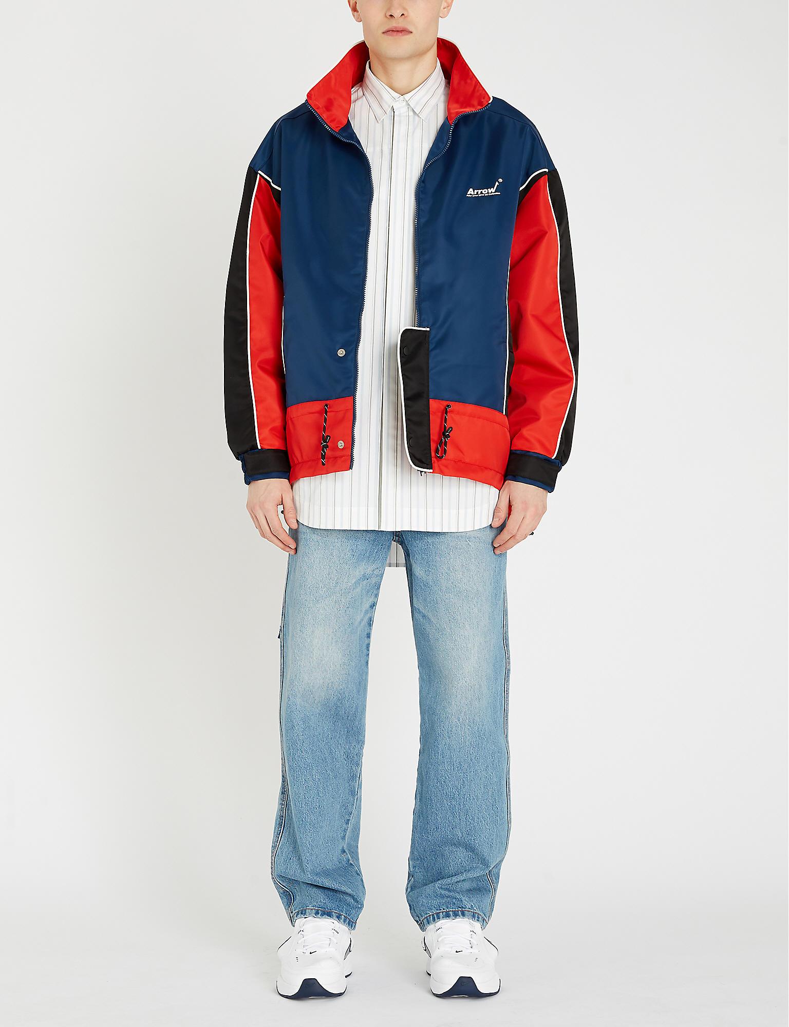 ADER error Colour-blocked Shell Jacket in Red for Men - Lyst