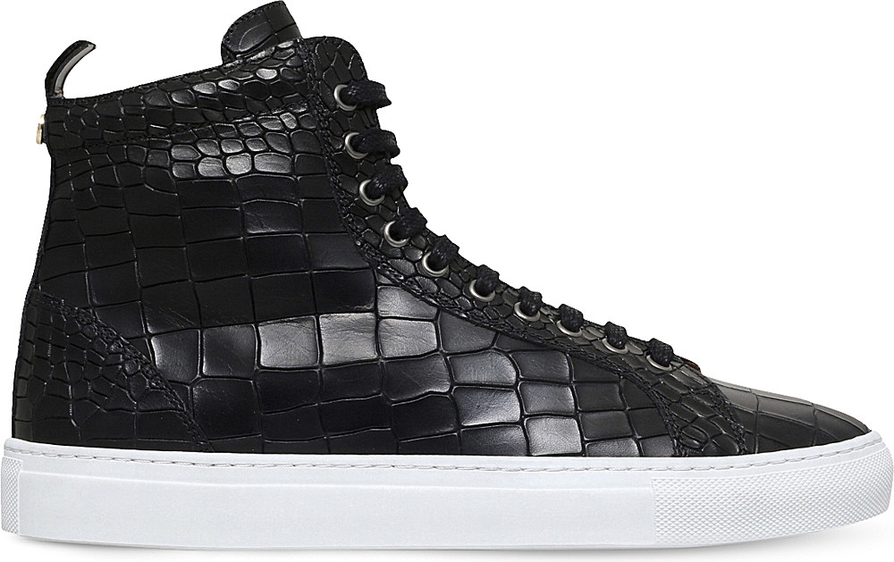 kurt geiger black leather trainers