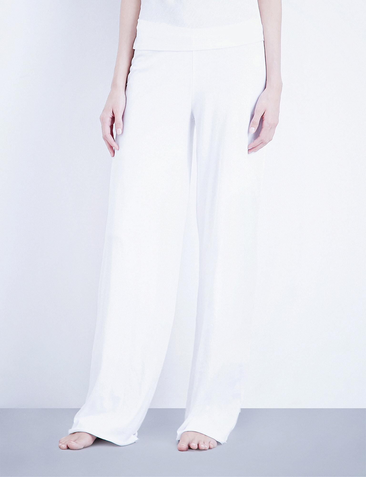 Lyst - Skin Double-layer Pima-cotton Jersey Pyjama Bottoms in White ...