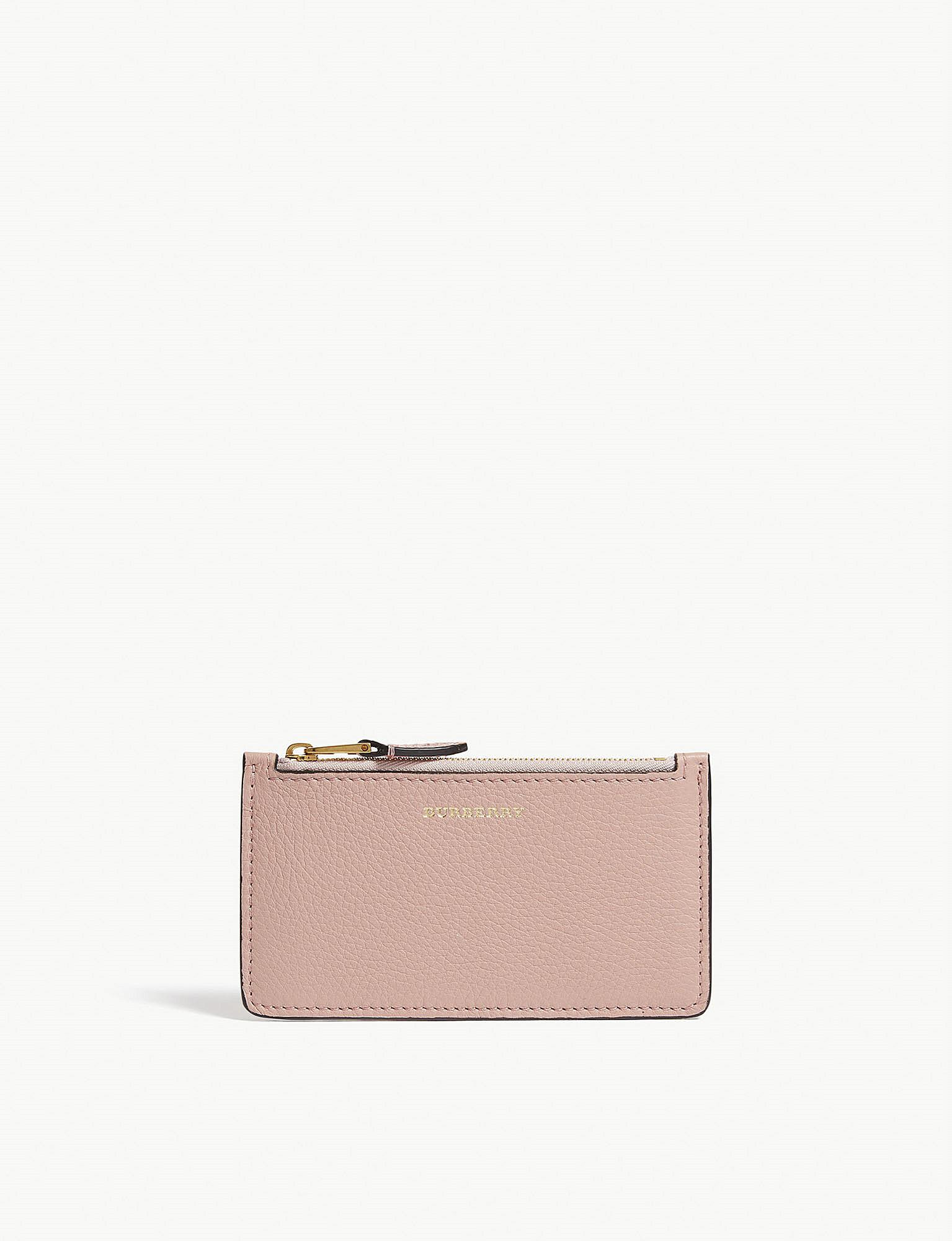 Burberry Leather Card Holder in Pink - Lyst