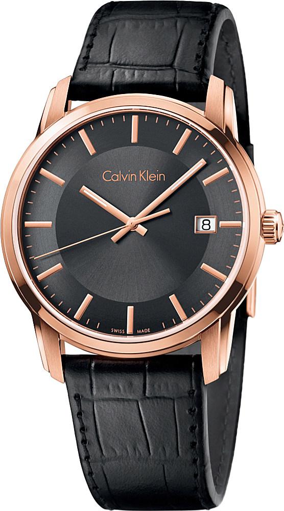 Calvin Klein K5s316c3 Infinite Leather And Stainless Steel Watch in Black Lyst