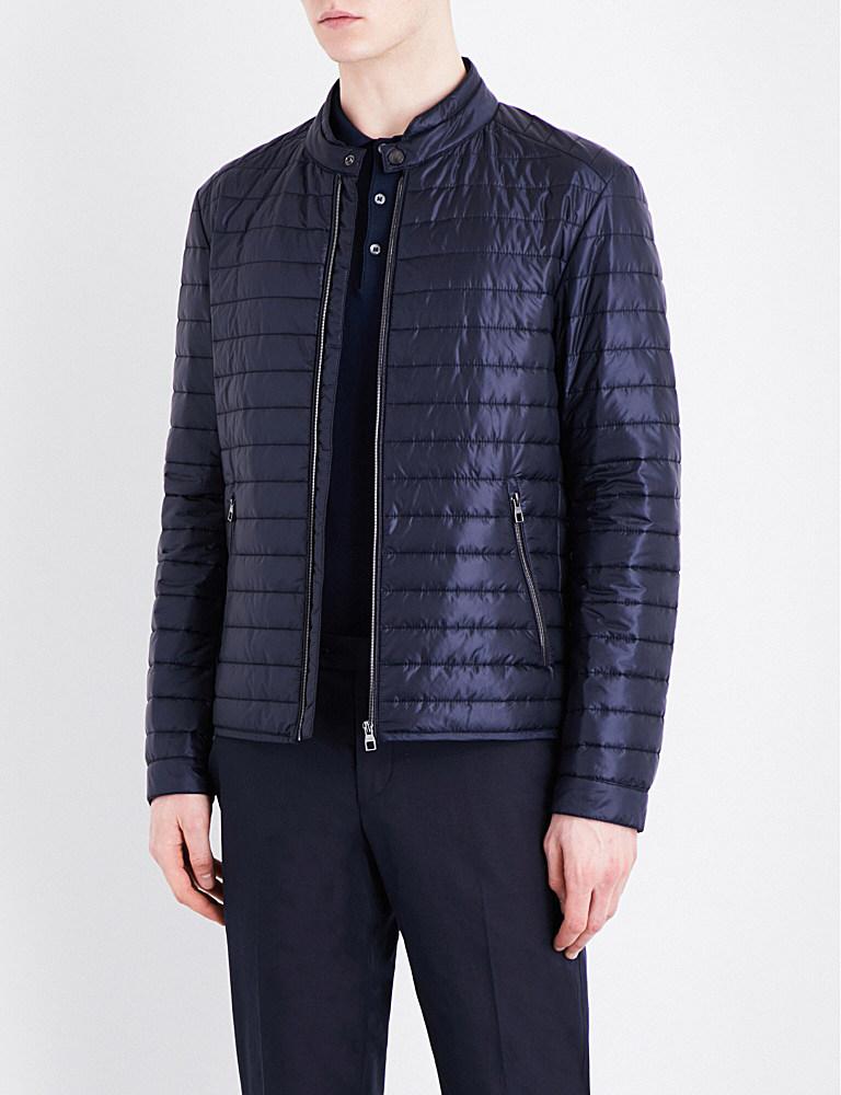 Pal zileri Quilted Bomber Jacket in Blue for Men | Lyst