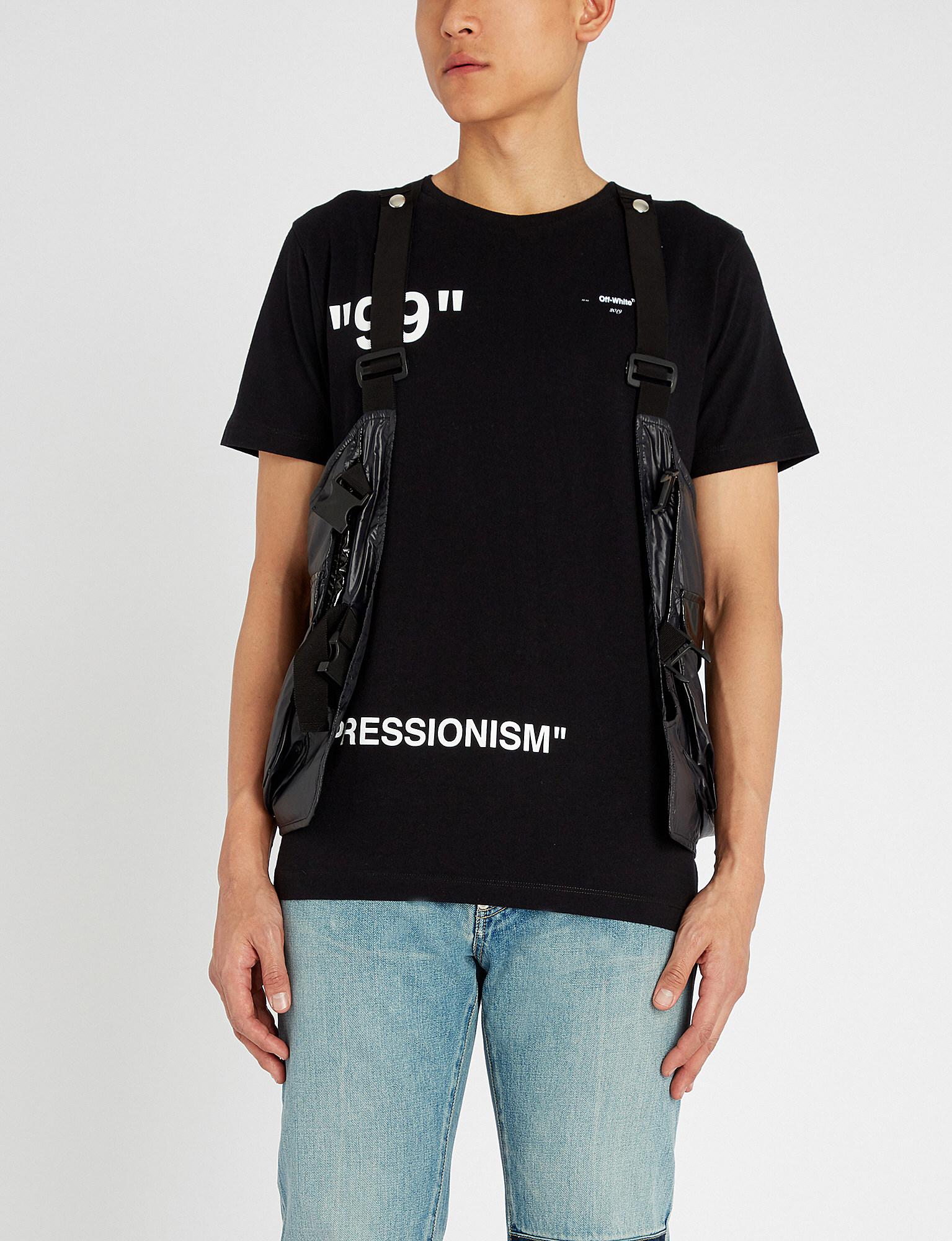 Lyst - Off-White C/O Virgil Abloh Iceman Graphic-print Cotton-jersey T-shirt in Black for Men