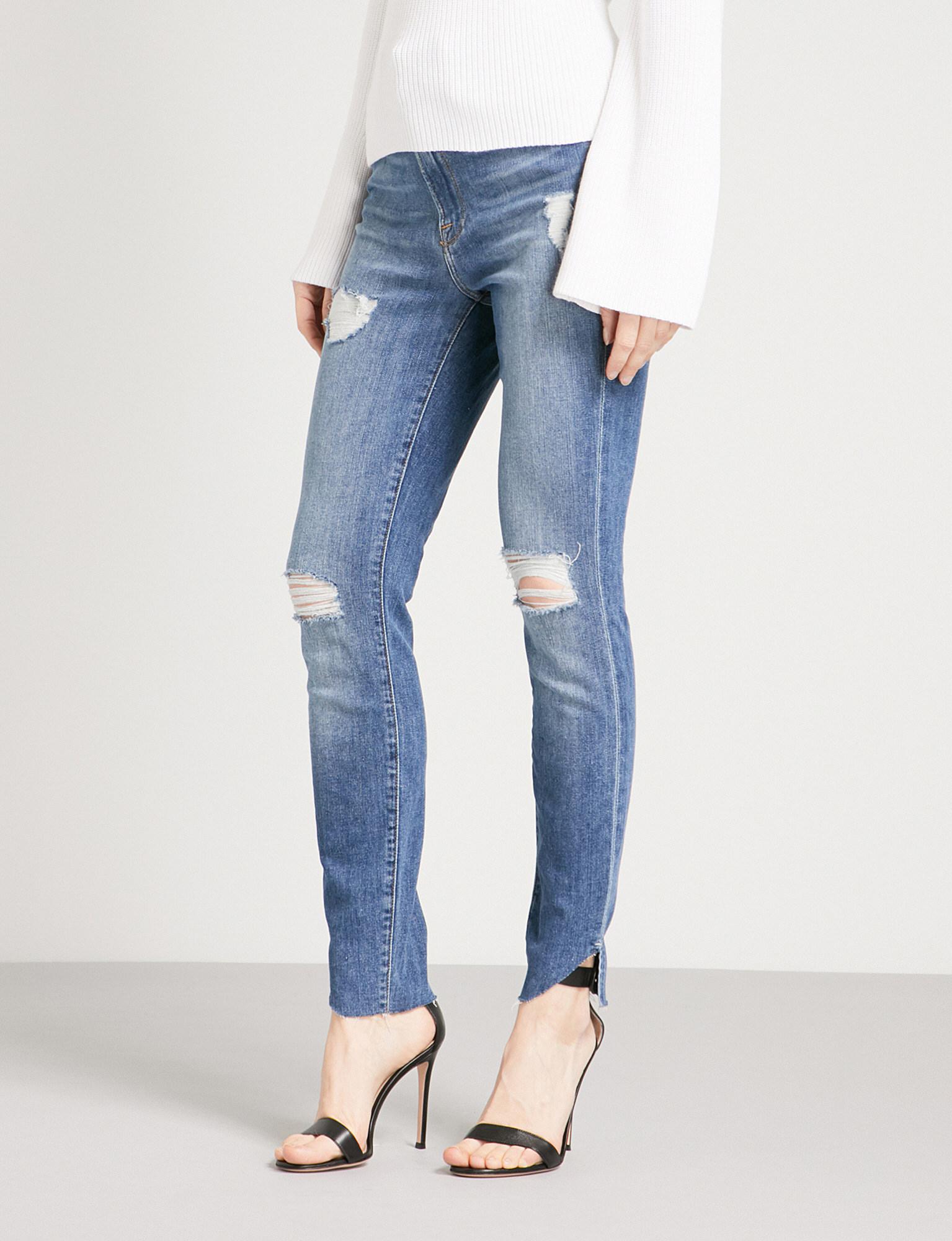 Lyst Good American Good Waist Cascadehem Skinny Highrise Jeans in Blue