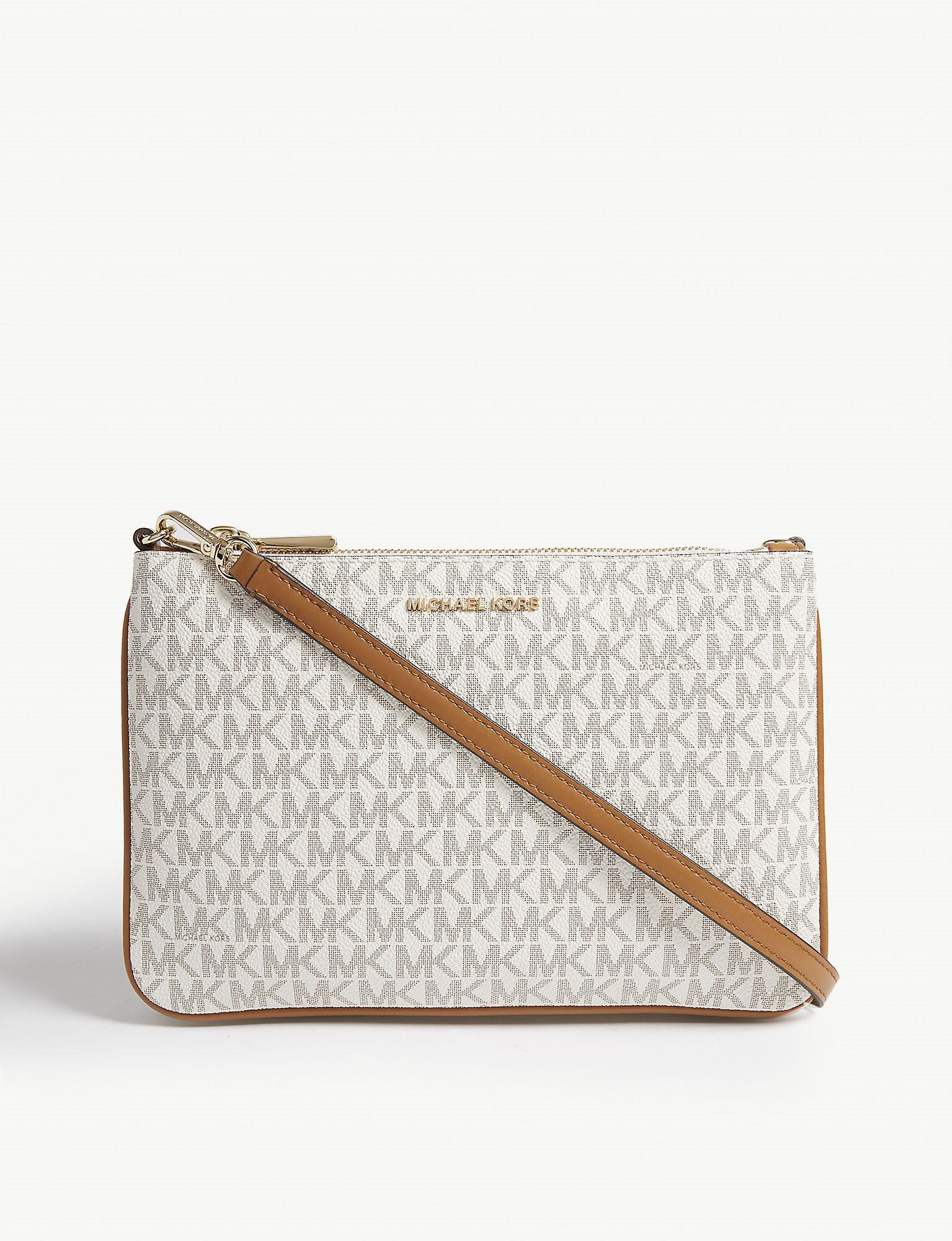 MICHAEL Michael Kors Leather Cross-body Bag in White - Lyst