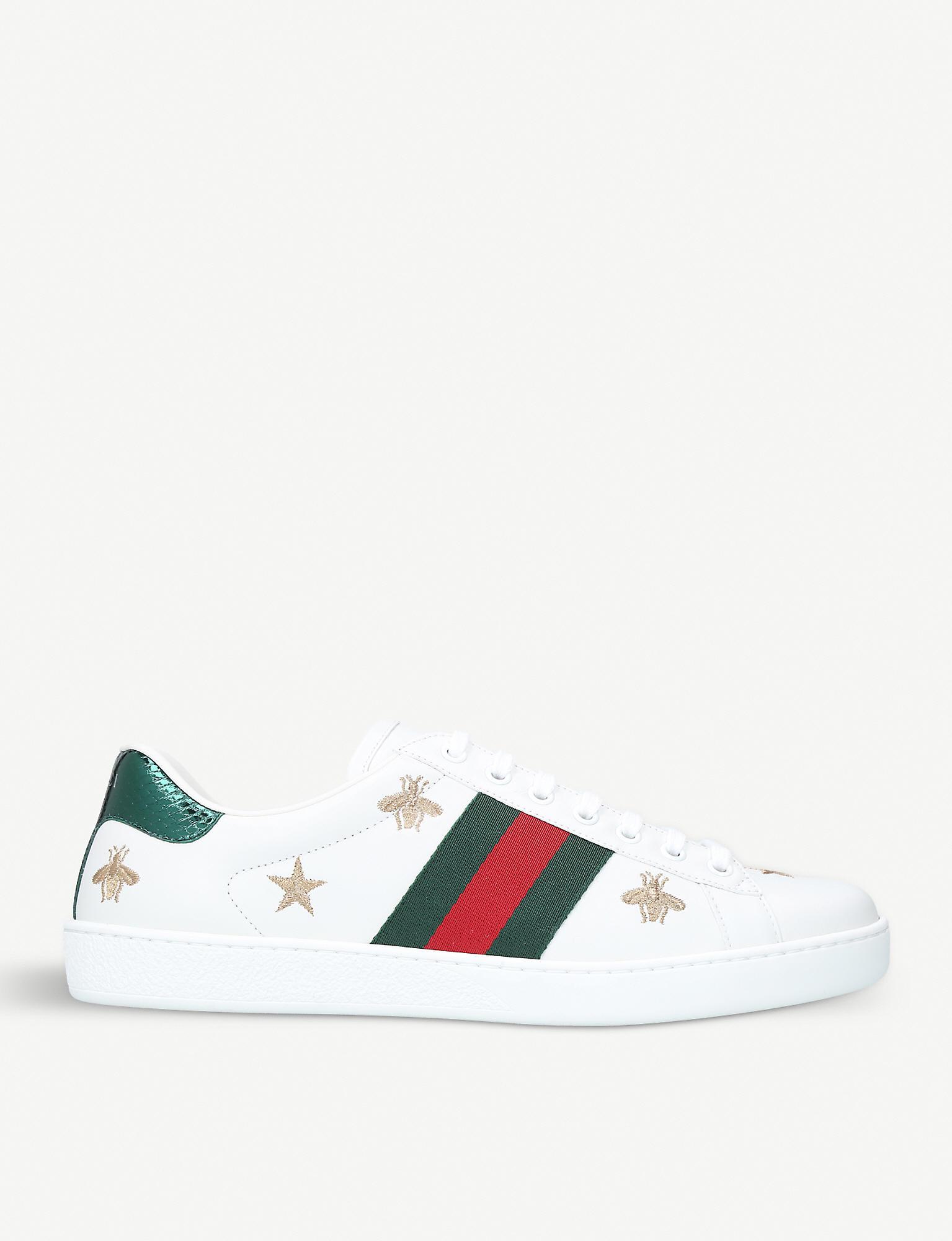 gucci white bee trainers