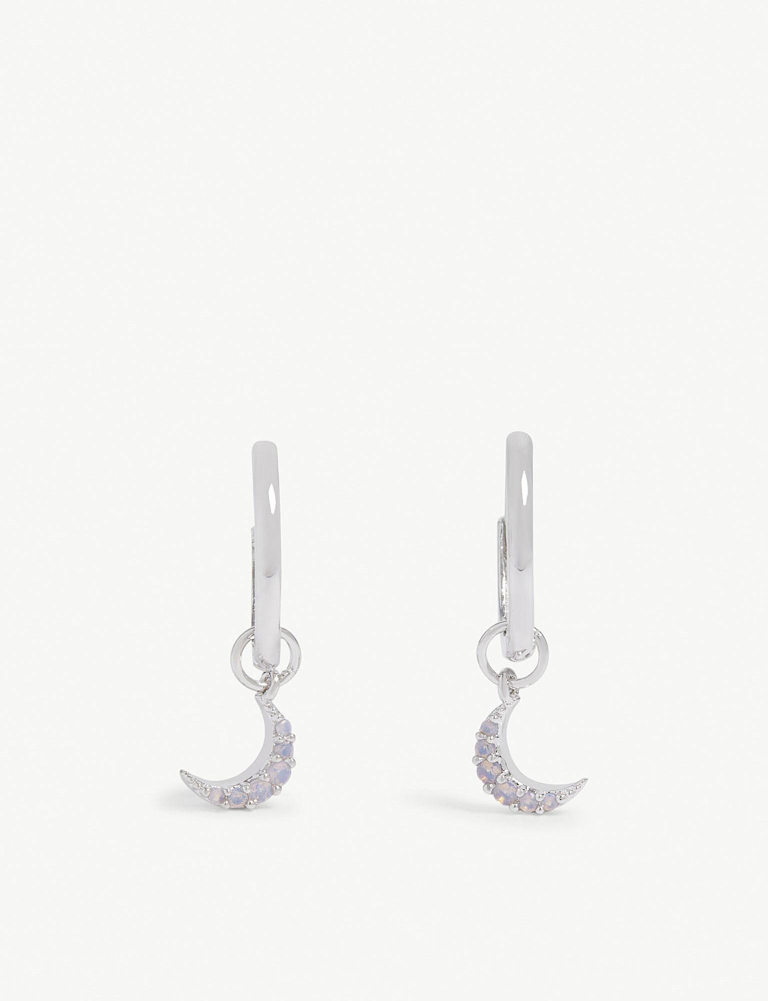 Lyst - Astrid & Miyu Mystic Moon Earrings in Metallic