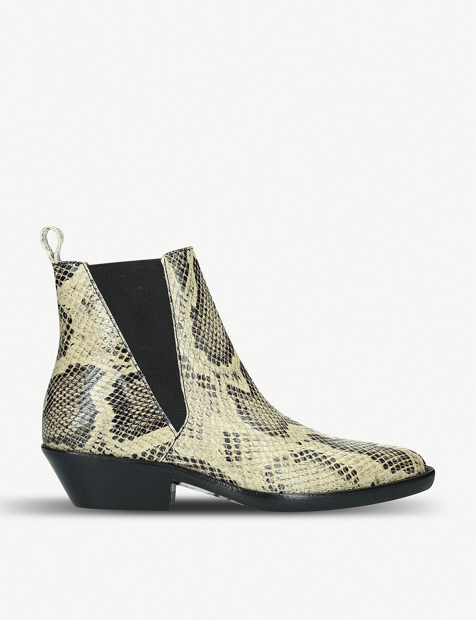 Lyst - Isabel Marant Drenky Snakeskin-print Leather Ankle Boots