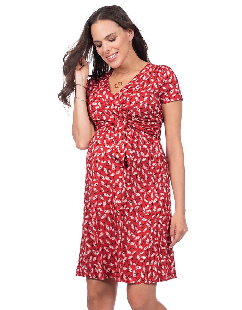 Seraphine Synthetic Red Floral Maternity & Nursing Dress - Lyst