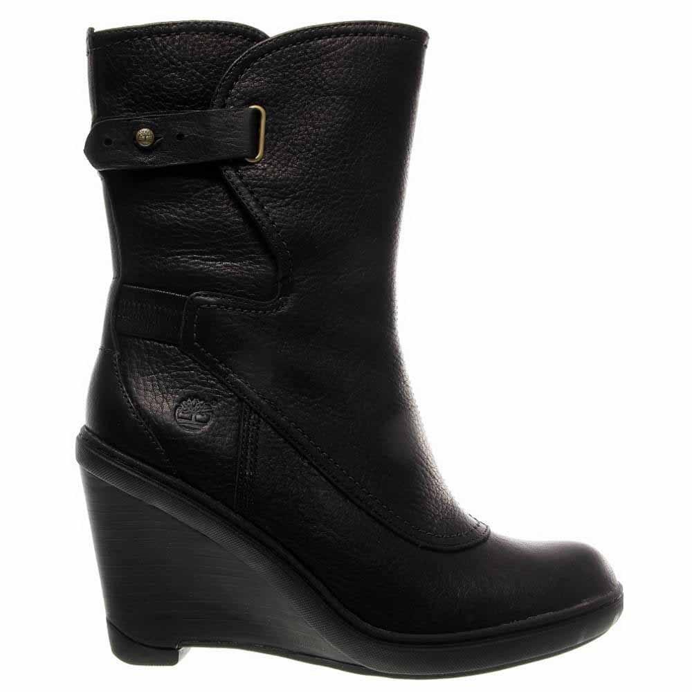 women's black timberland wedge boots