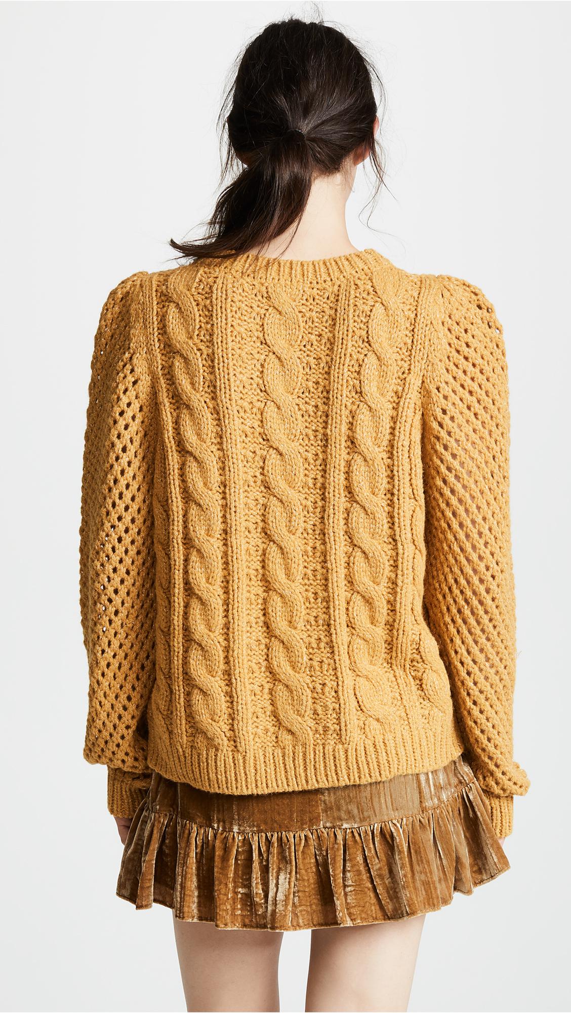 LoveShackFancy Cabled Rosie Sweater - Lyst