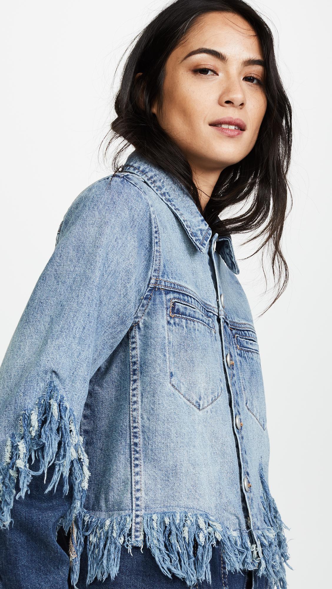 shredded denim jacket
