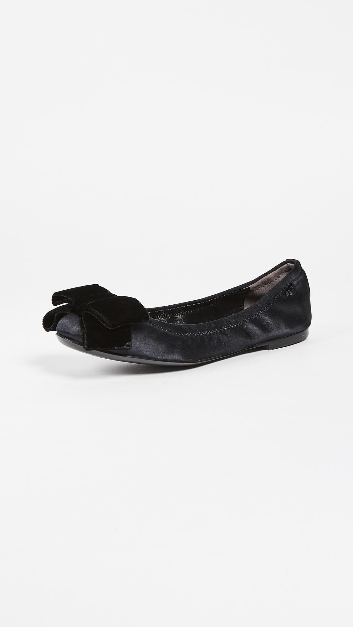 Lyst - Tory Burch Viola Bow Ballet Flats in Black