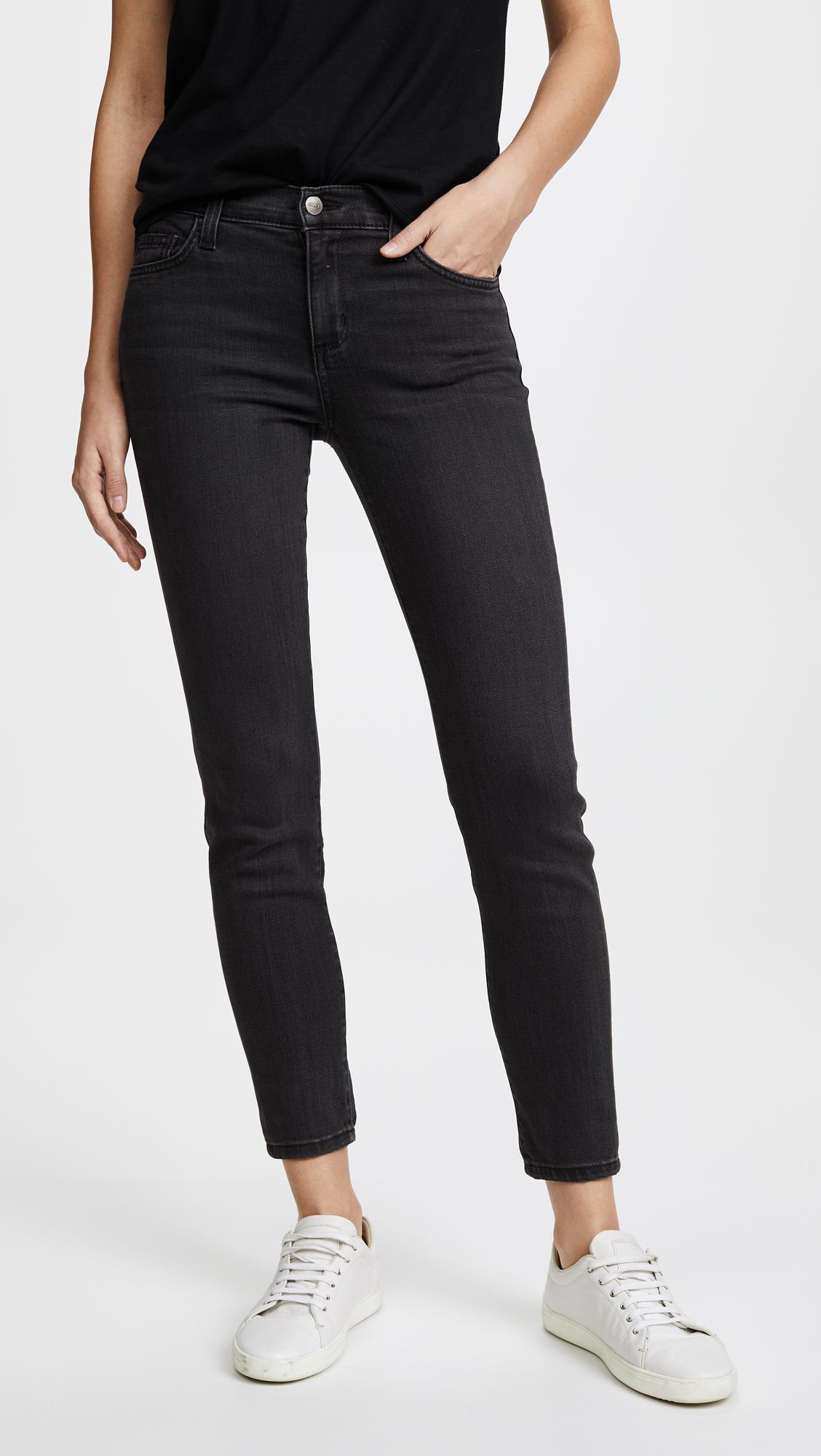Lyst - Siwy Lauren Mid Rise Skinny Jeans in Black