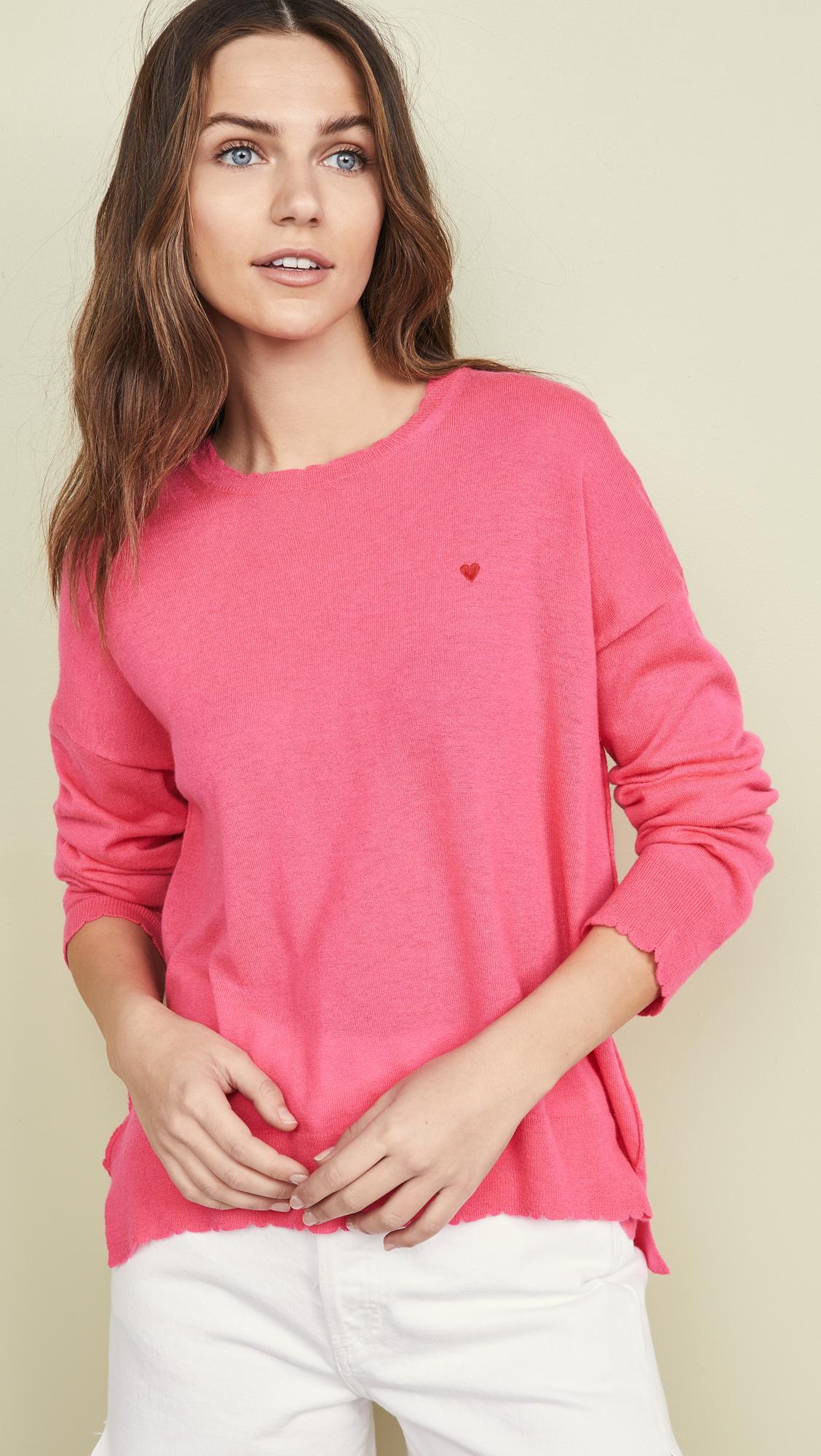 Sundry Crew Neck Sweater in Pink Lyst