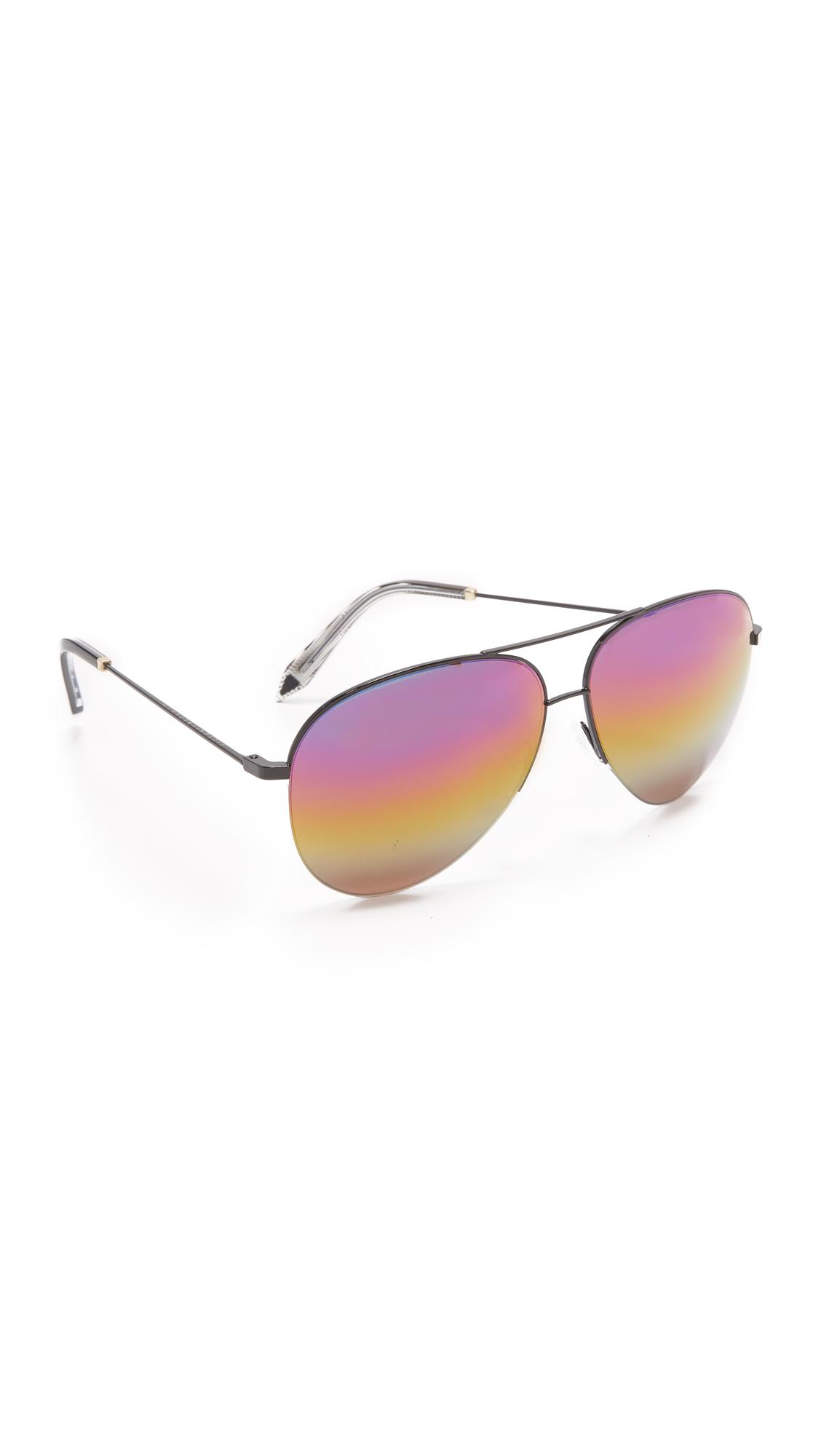 Lyst Victoria Beckham Classic Victoria Aviator Rainbow Sunglasses in Pink