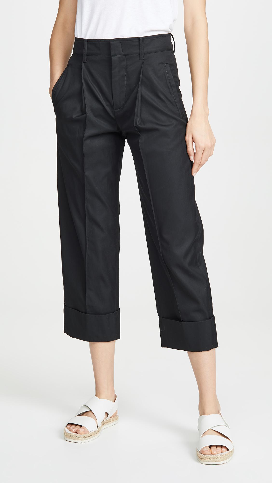 black cuffed trousers