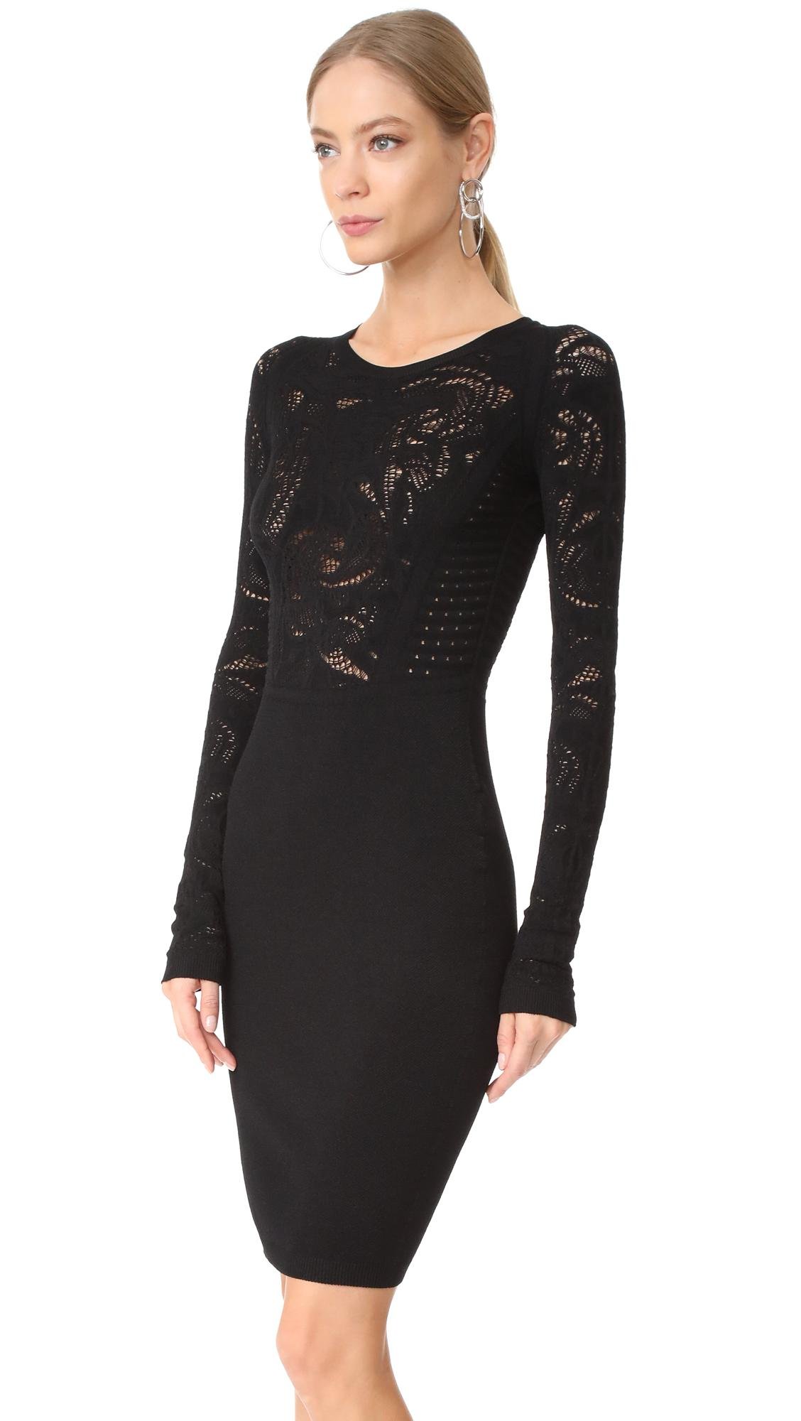 Lyst - Versace Tattoo Knit Dress in Black