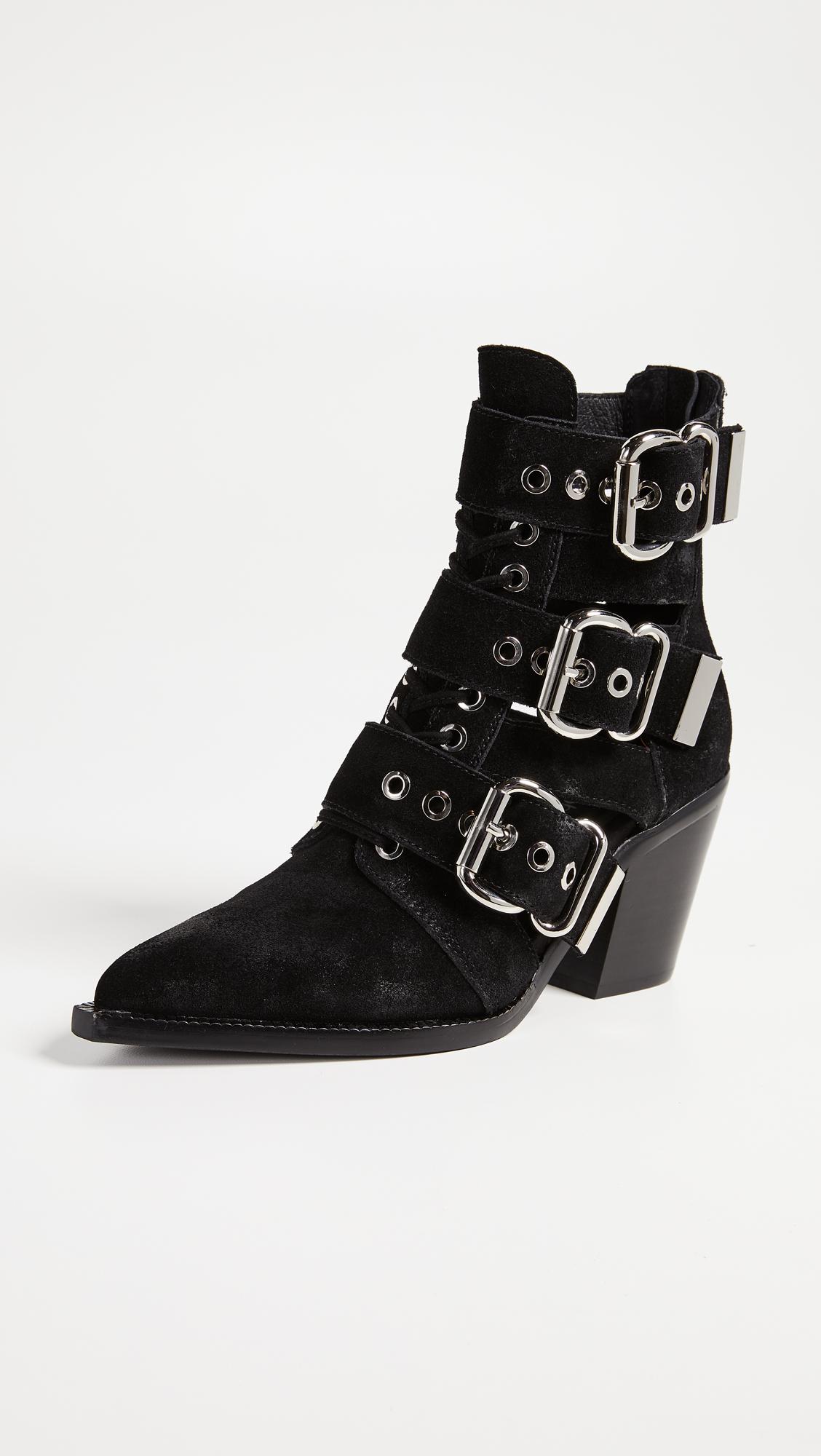 jeffrey campbell black boots with buckles