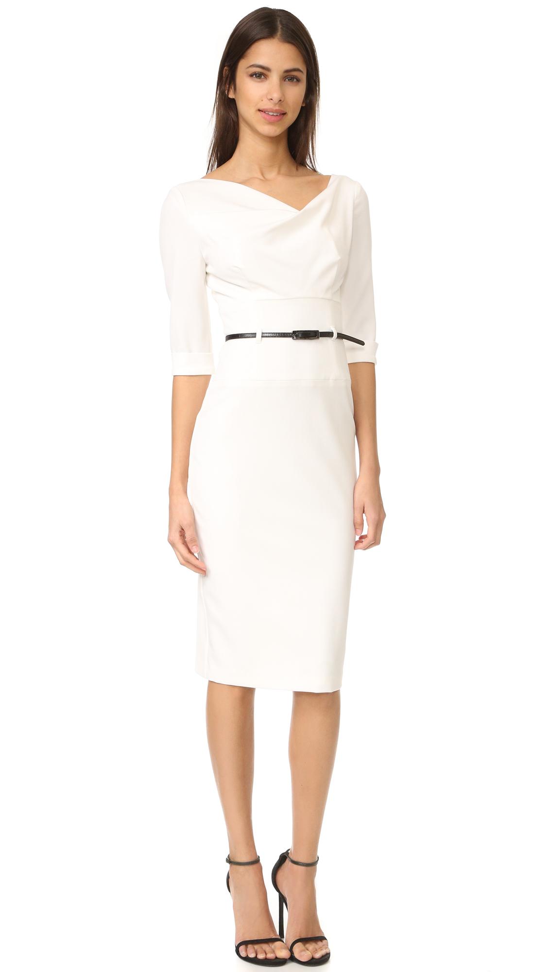 Black halo 3/4 Sleeve Jackie O Dress in White | Lyst