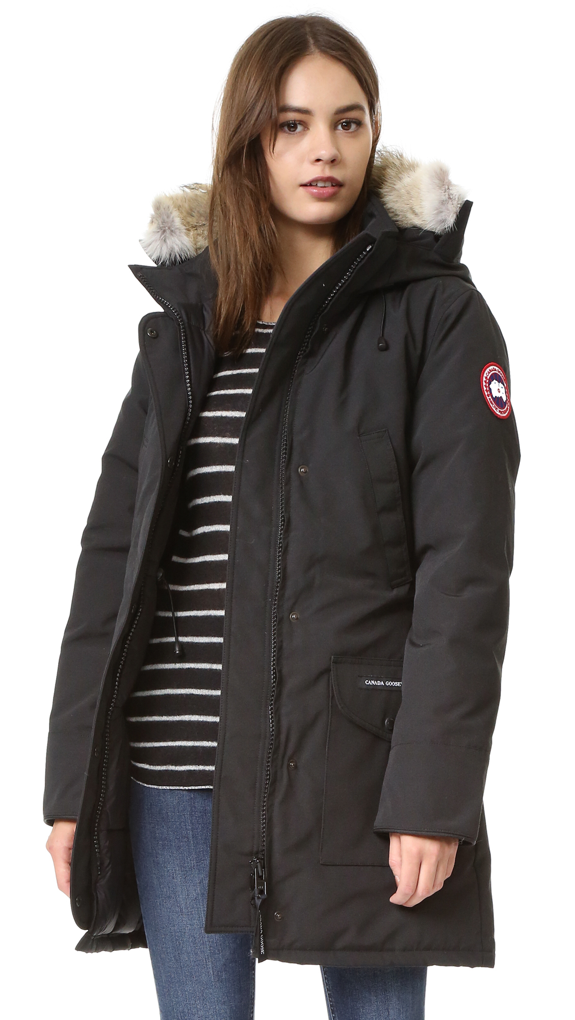 canada goose long black coat womens