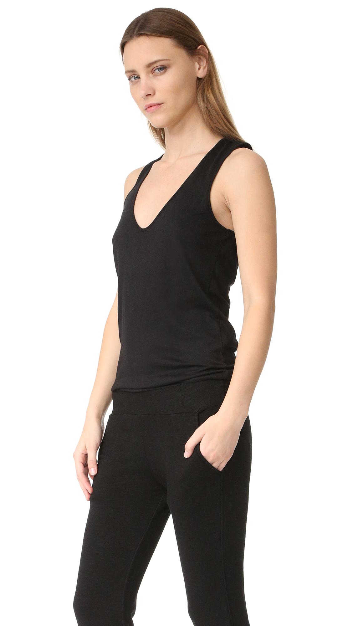 Monrow Sporty Jumpsuit in Black | Lyst