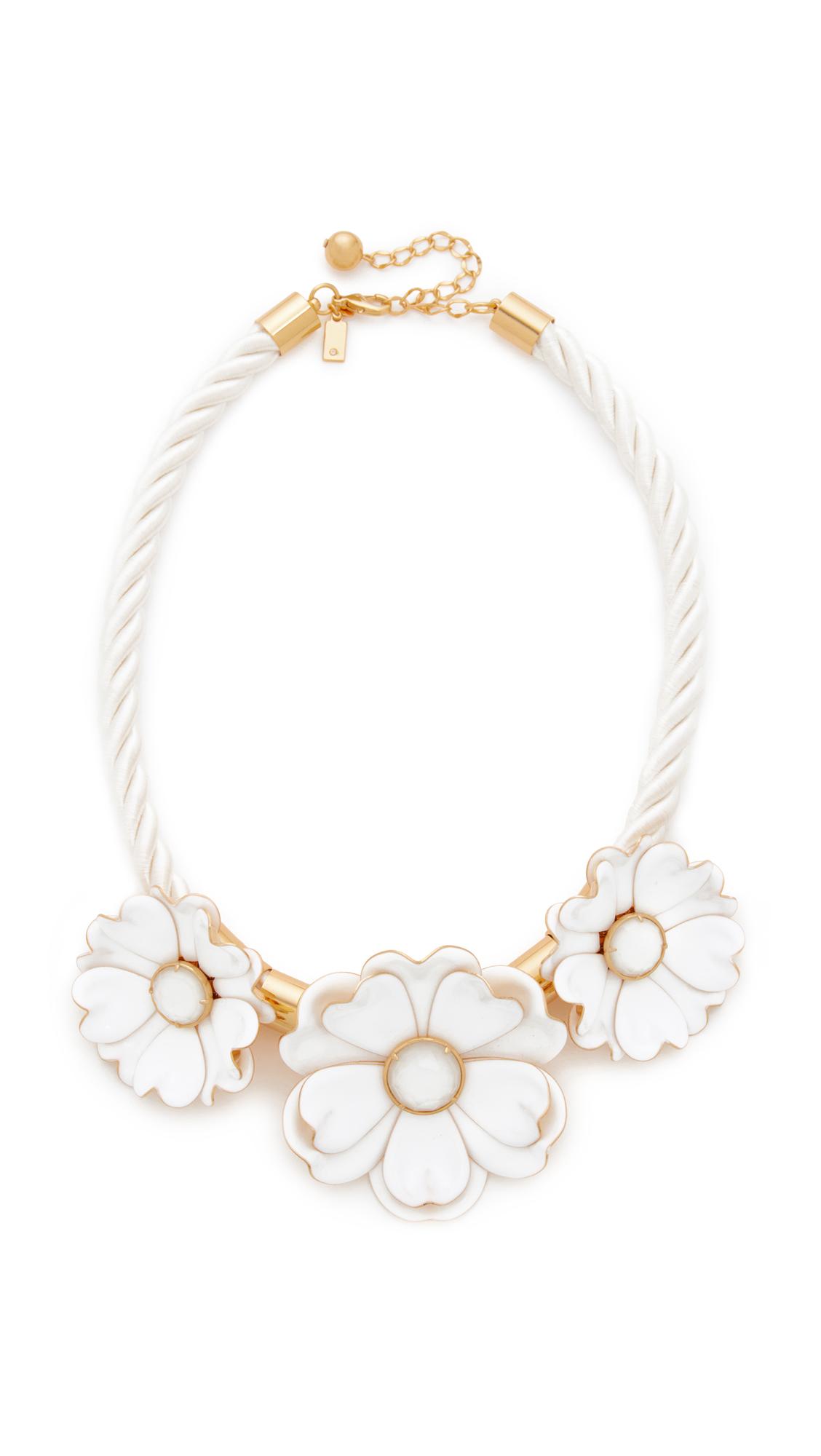 Kate spade Bright Blossom Flower Statement Necklace in White | Lyst