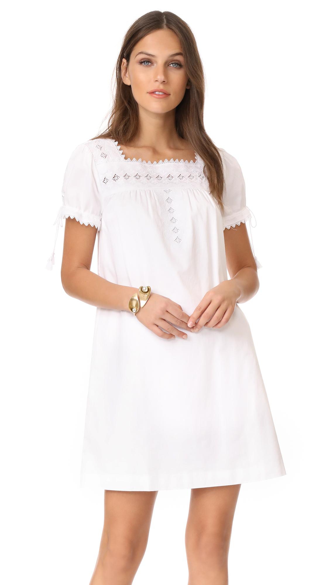 Lyst - Madewell Eyelet Shift Dress in White