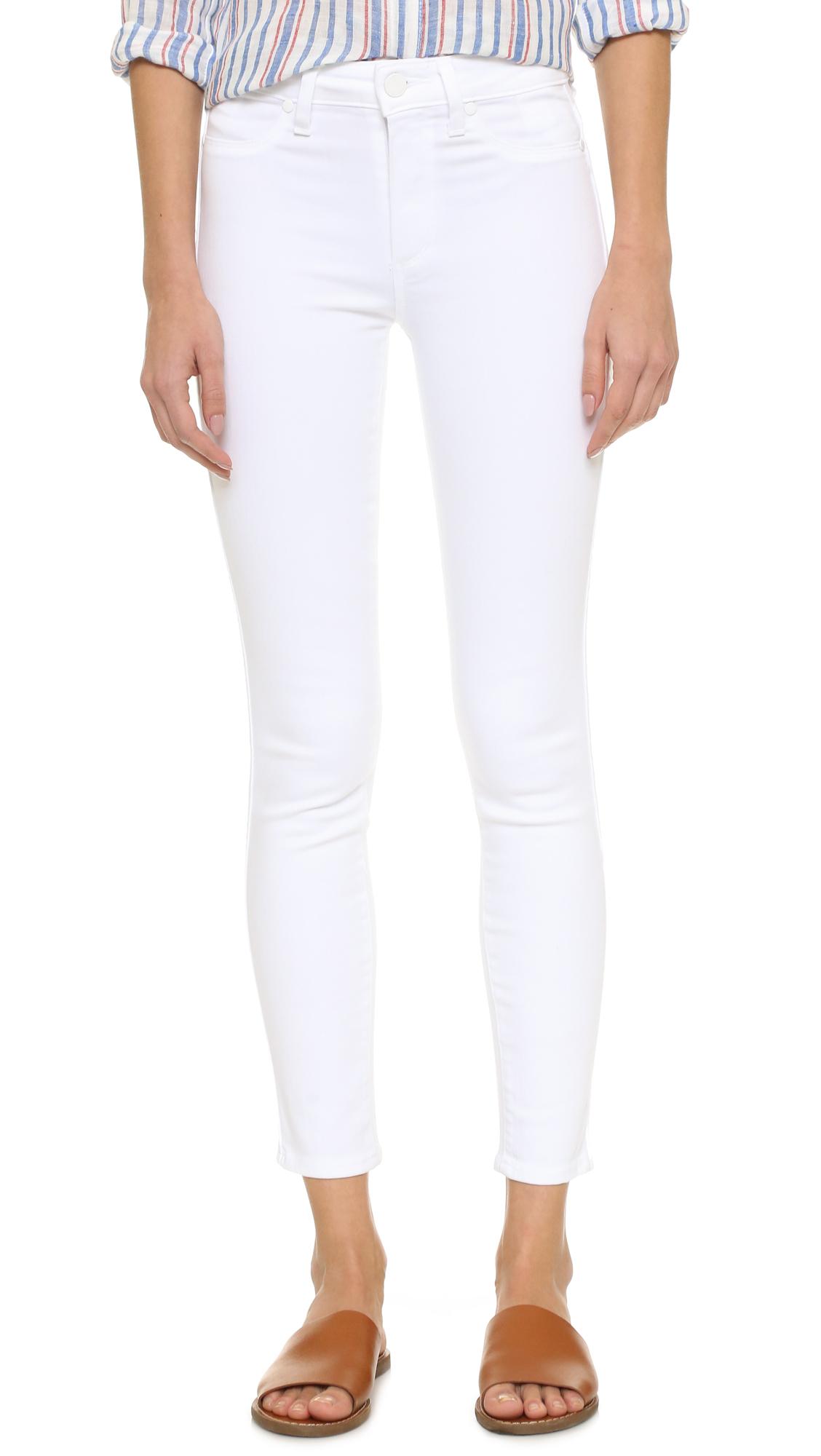 Paige Hoxton Ankle Skinny Jeans in White | Lyst