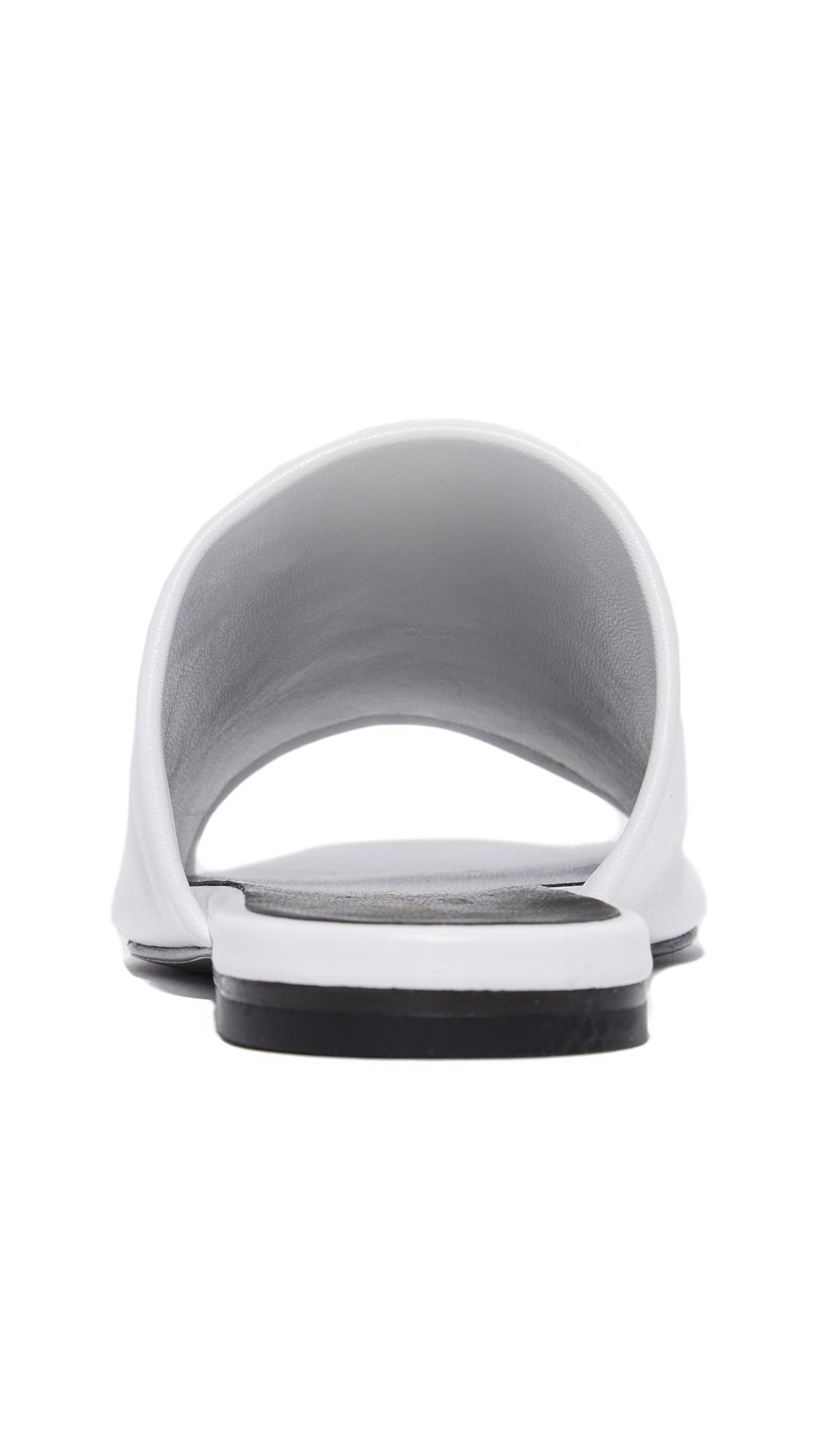 white flat slides
