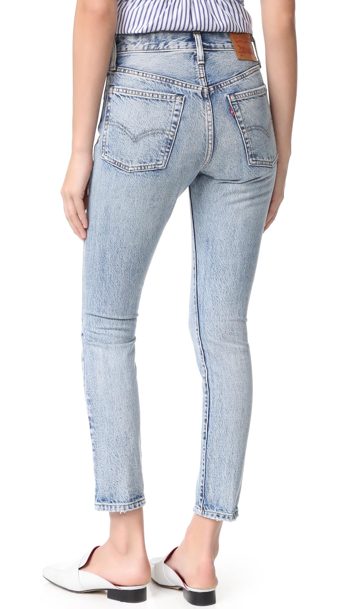 Lyst Levis 501 Skinny Jeans In Blue