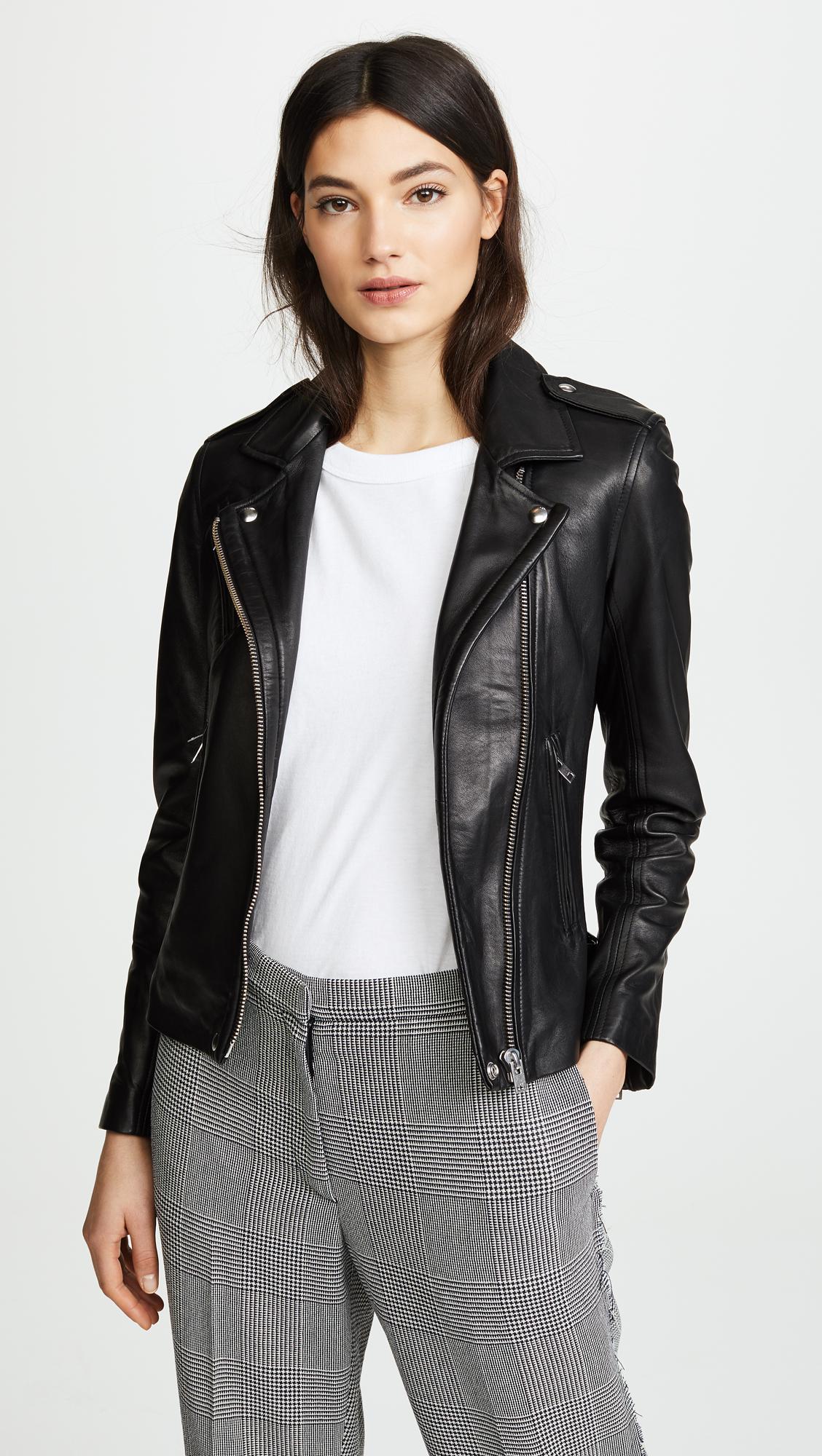 Iro Han Leather Jacket In Black Lyst Iro Women S Black Han Leather Jacket