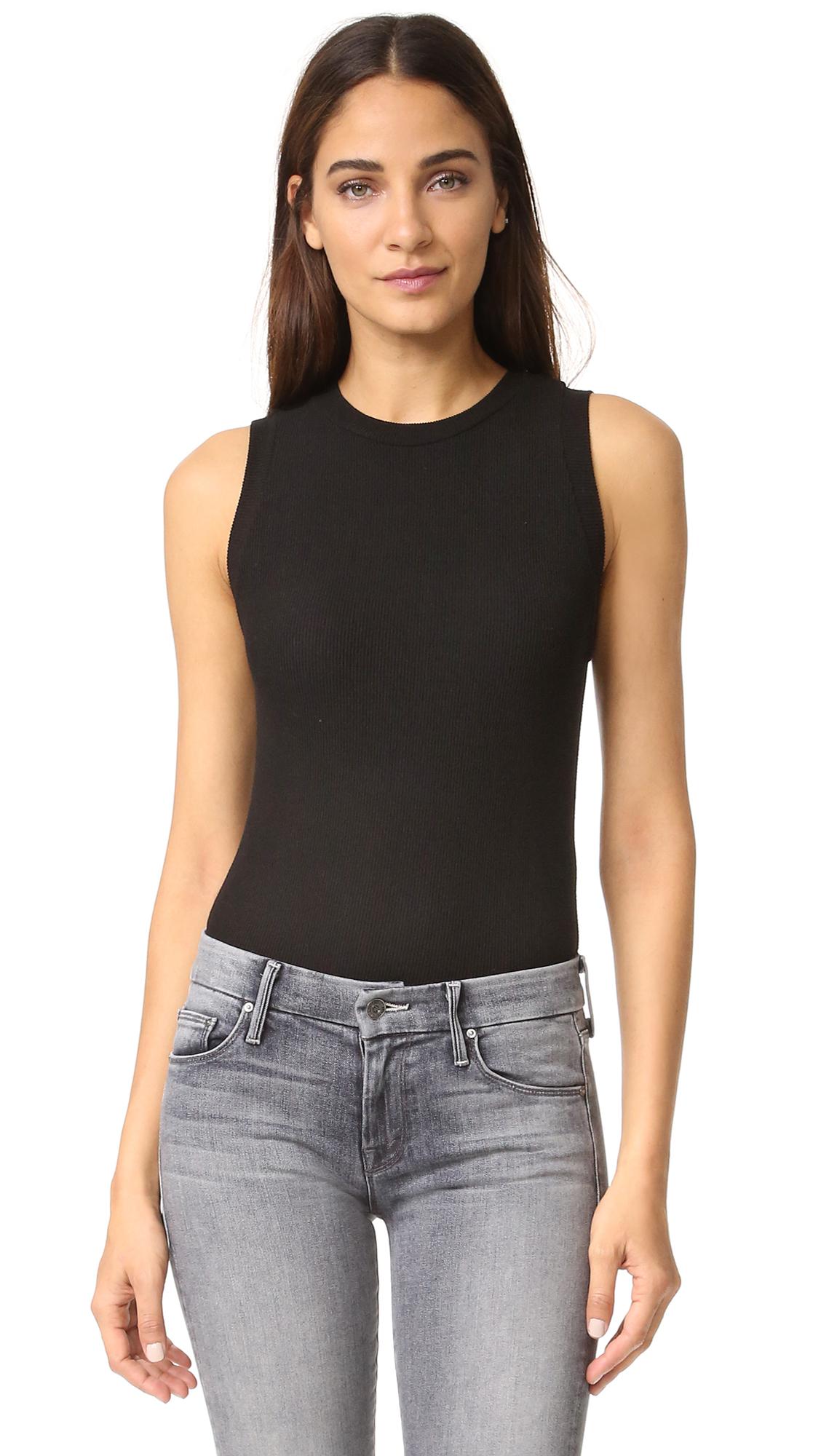 Getting back to square one The Sleeveless Bodysuit in Black | Lyst