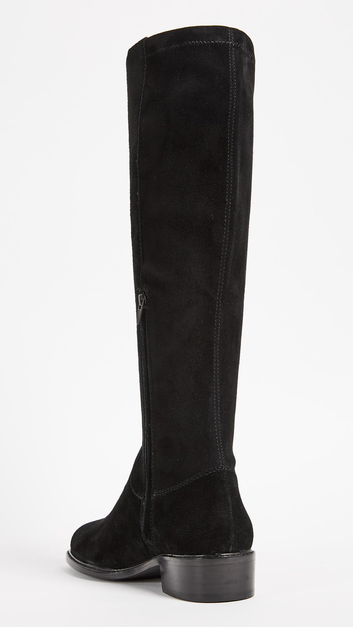 Frye Suede Taylor Stretch Tall Boots in Black - Lyst