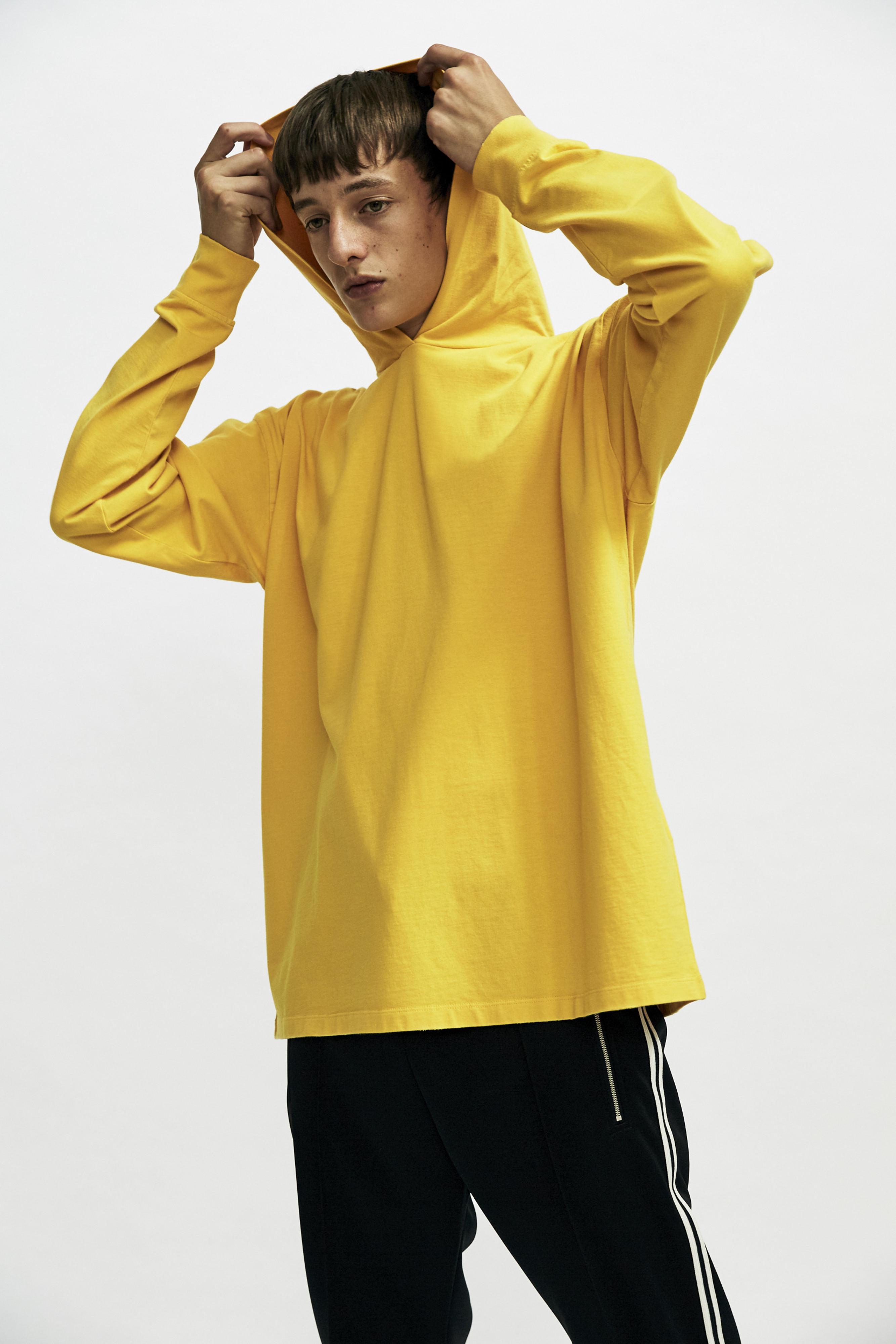 Lyst - MM6 by Maison Martin Margiela Yellow Hooded T-shirt in Yellow ...