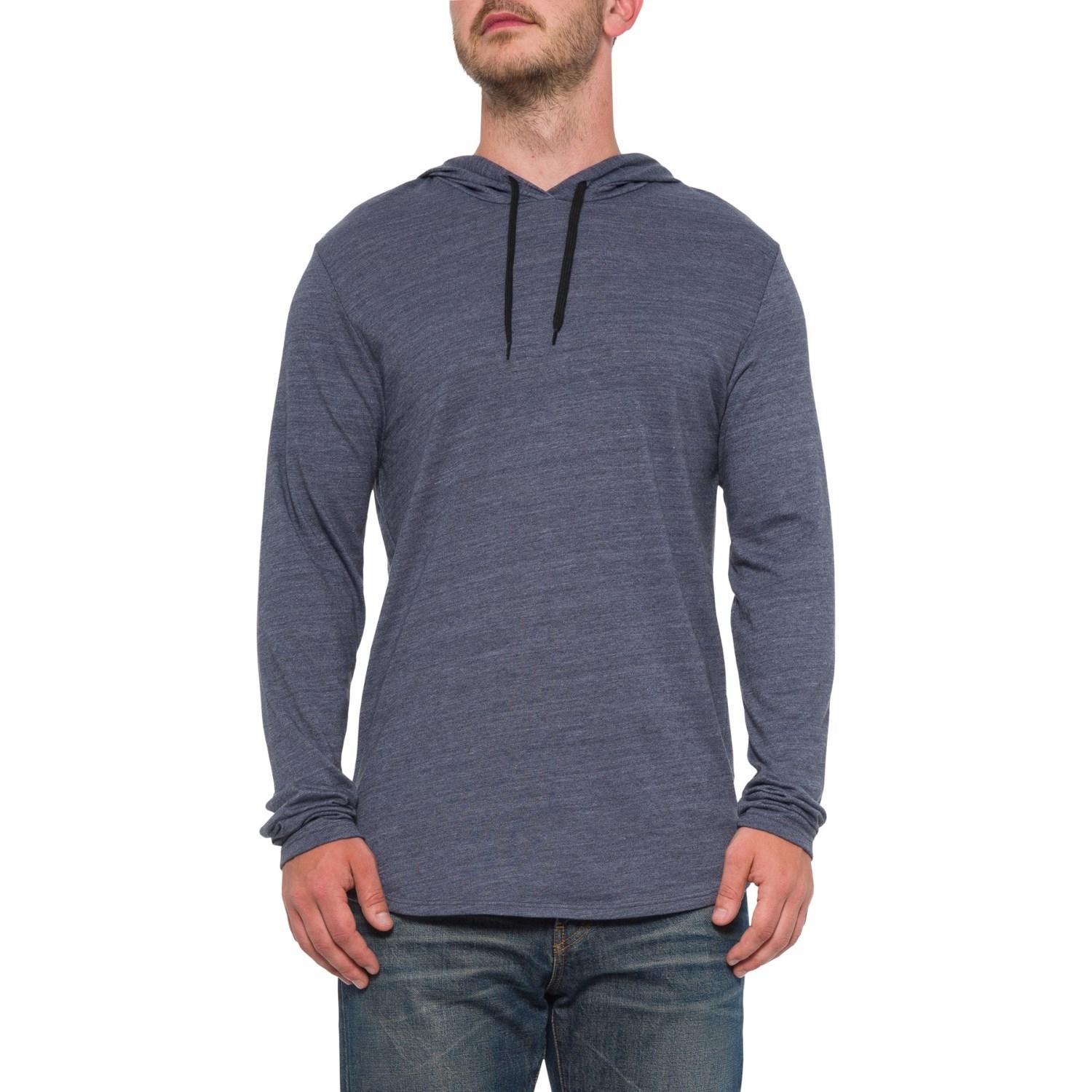 Alternative Apparel Synthetic Eco True Navy Shirttail Hoodie in Gray