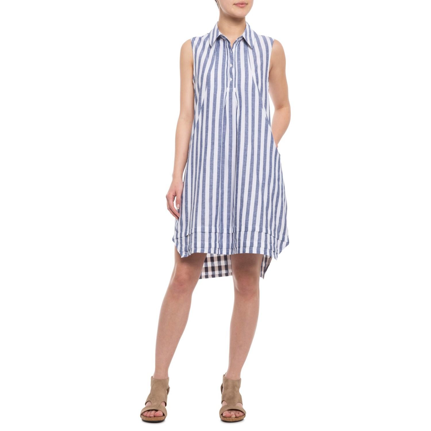 HOPE AND HARLOW Chambraywhite Lindley Striped Dress in