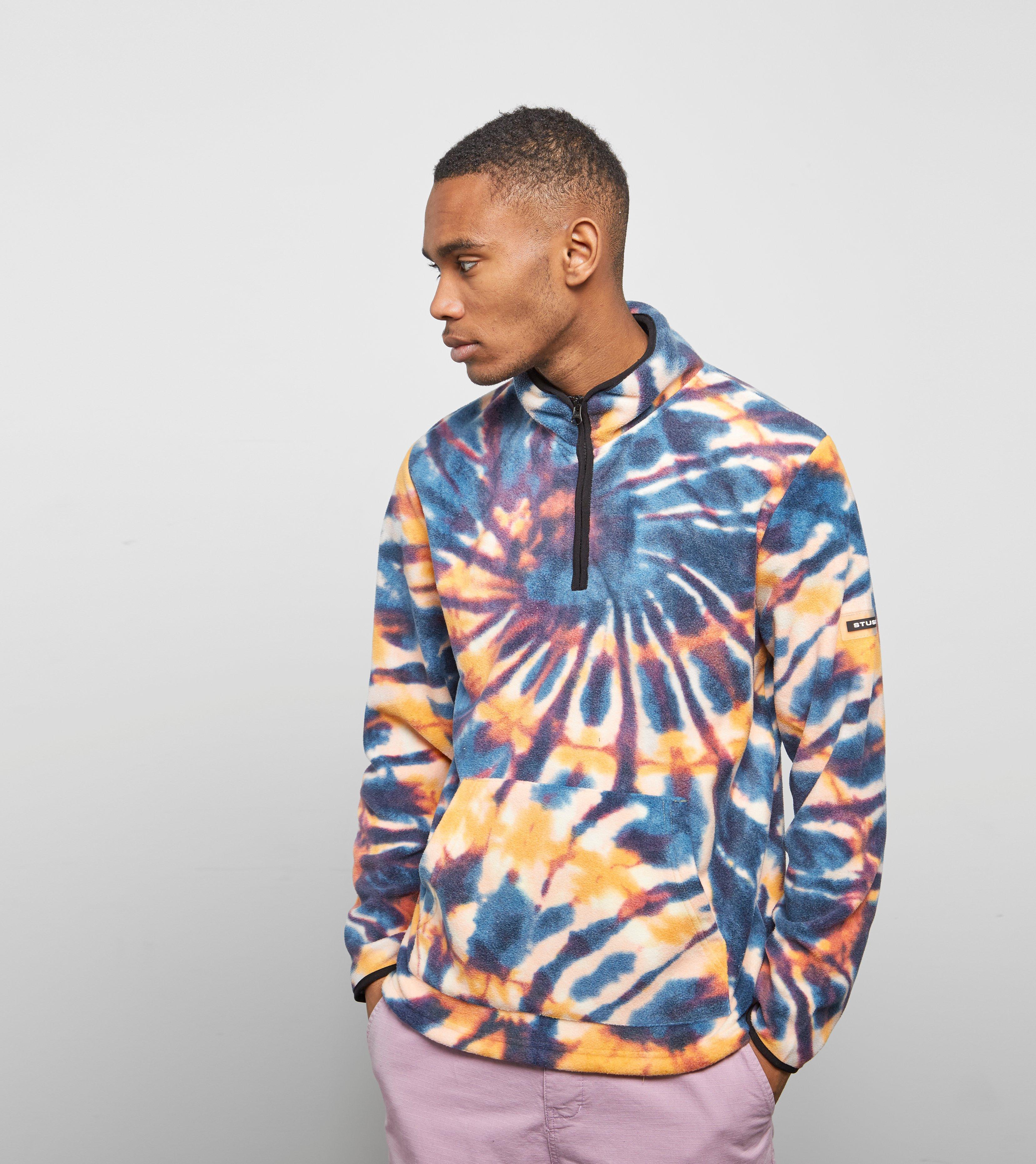 Download Lyst - Stussy Tie Dye Fleece Mock Sweatshirt in Blue for ...