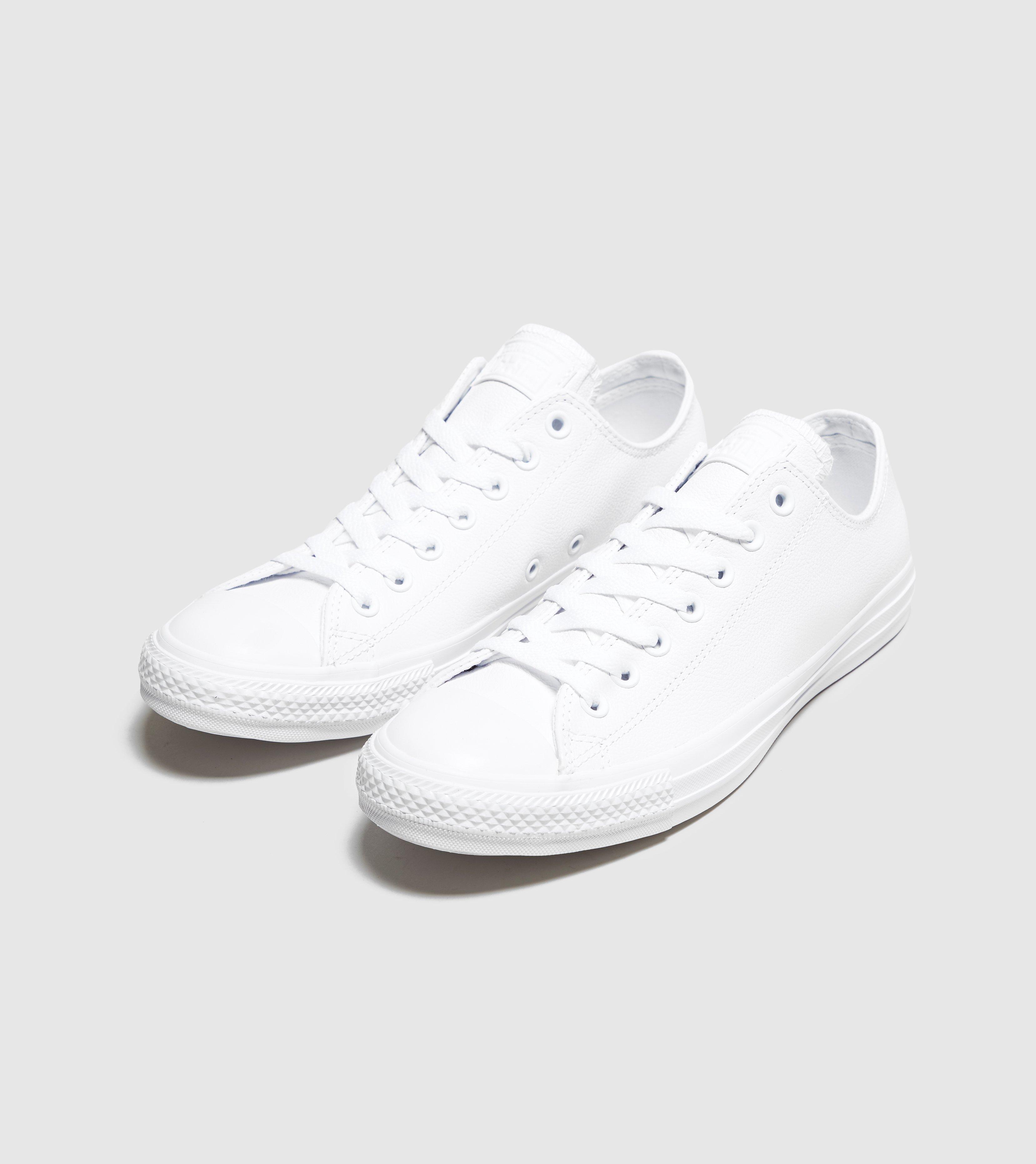 all star low leather white mono leather