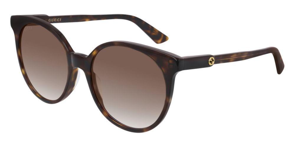 Gucci 54mm Round Sunglasses - Shiny Dark Havana/ Brown Solid in Brown ...