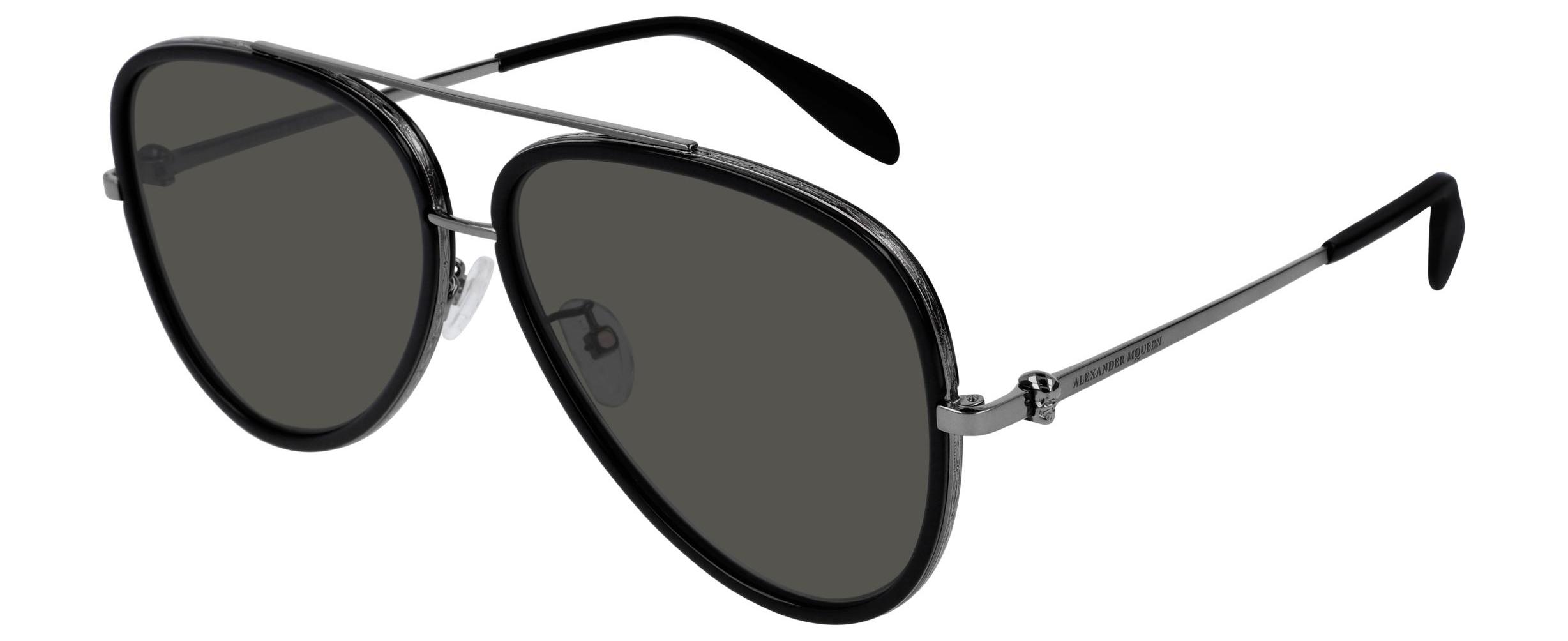 Alexander McQueen 0173s Aviator Sunglasses in Gray for Men - Lyst