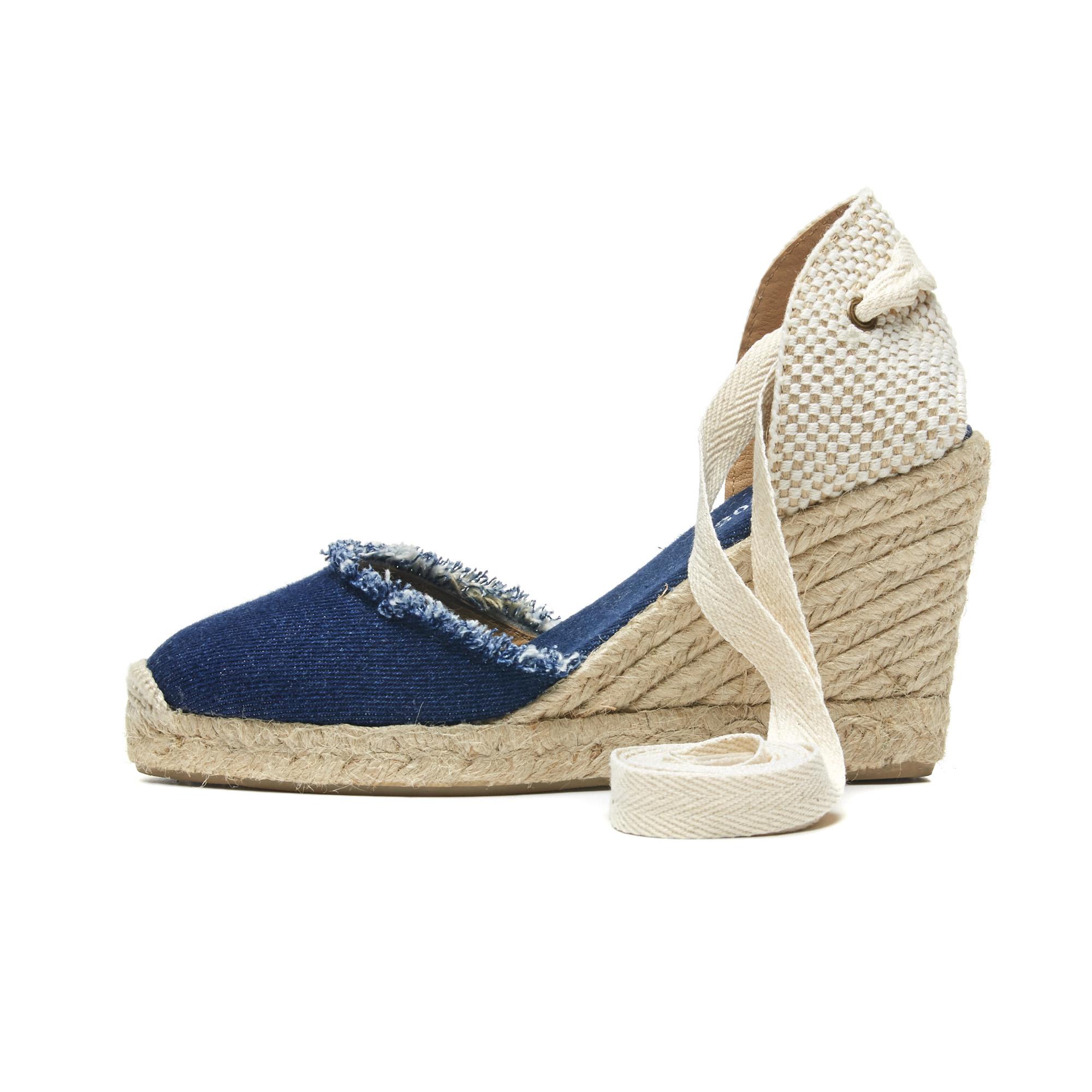 blue denim espadrilles