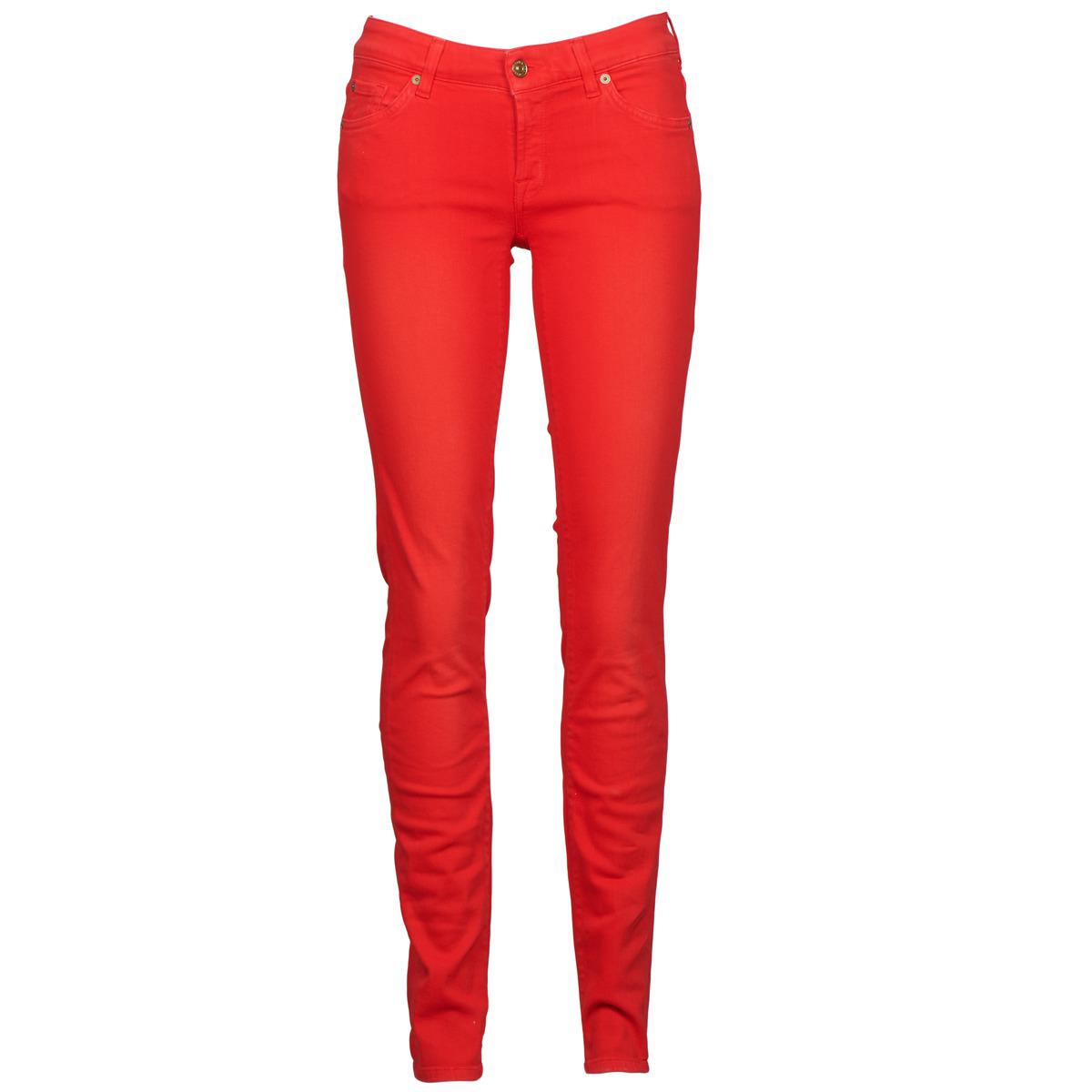 7 for all mankind Cristen Women's Skinny Jeans In Red in Red | Lyst