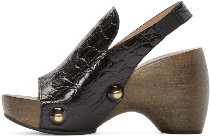 black croc stilettos