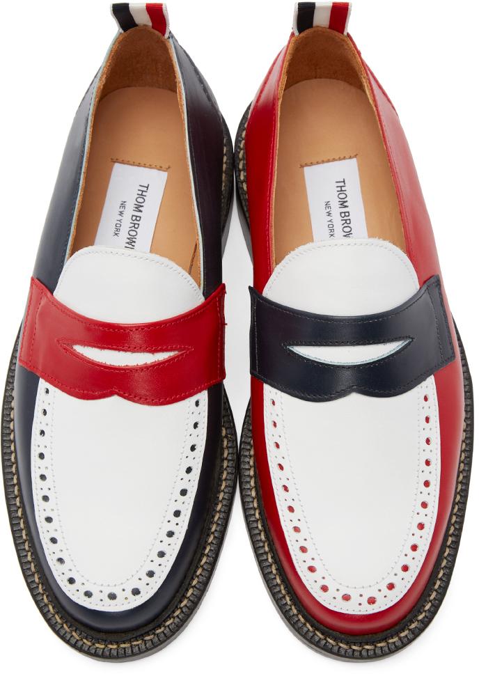 Lyst - Thom Browne Tri-Color Leather Penny Loafers