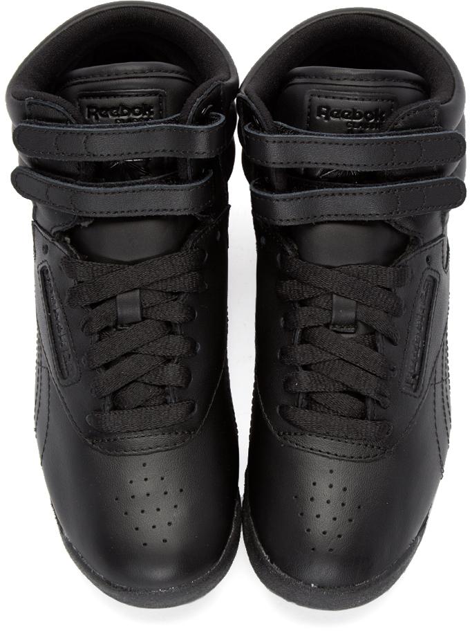 Lyst - Reebok Black Freestyle High-top Sneakers in Black