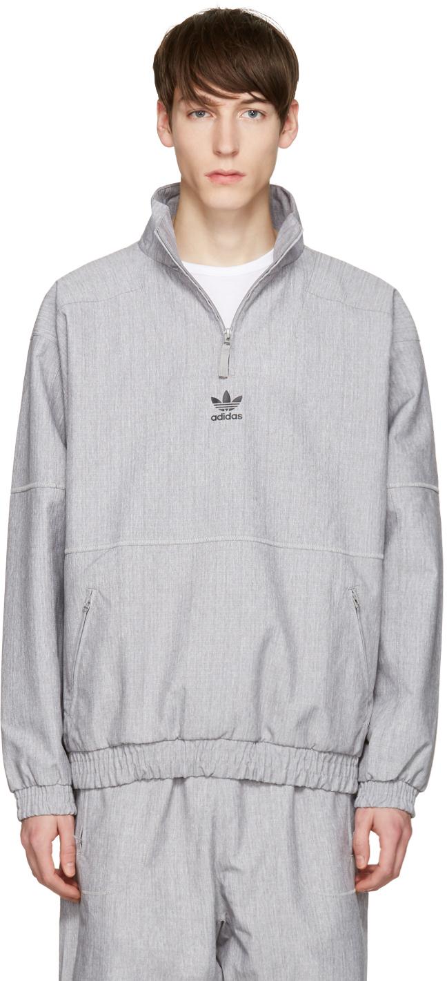 Lyst - Adidas Originals Grey Zip Wind Jacket in Gray for Men
