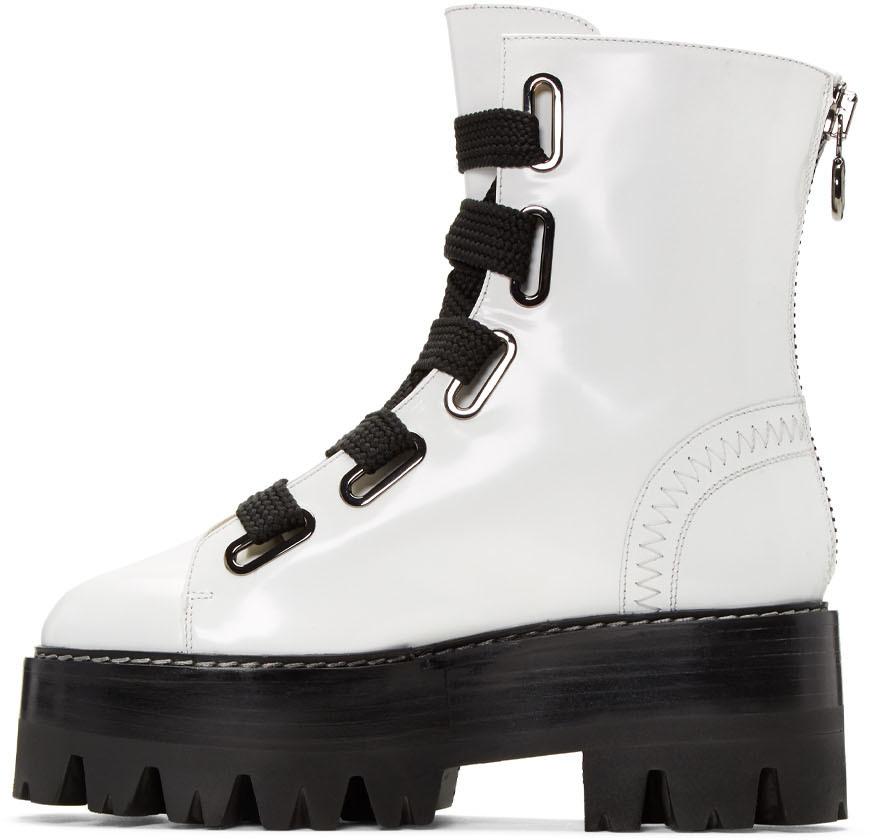 Lyst - Ellery White Sunny Platform Combat Boots in White